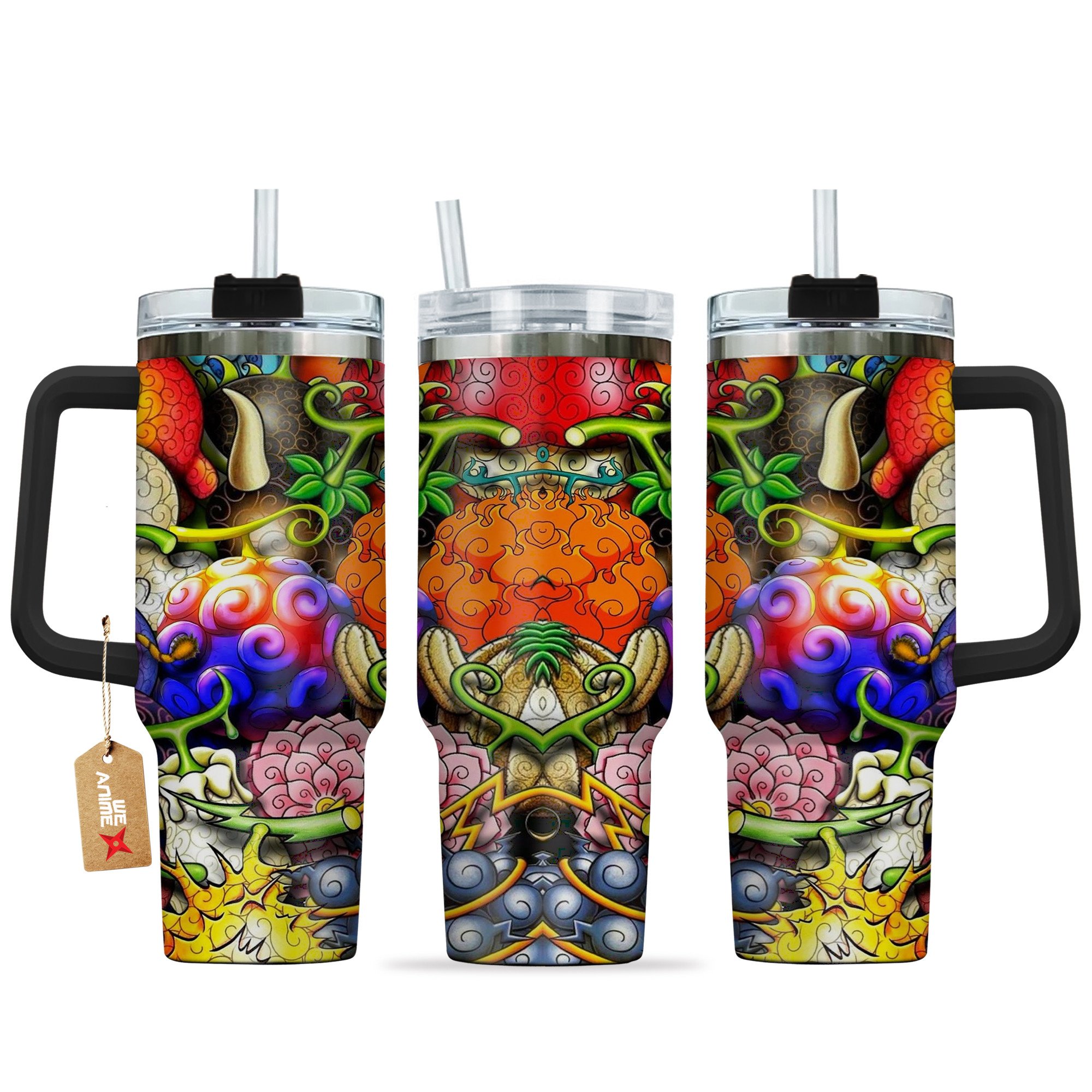 Devil Fruits One Piece Anime Custom Stanley Quencher 40oz Stainless Steel Tumbler With Handle
