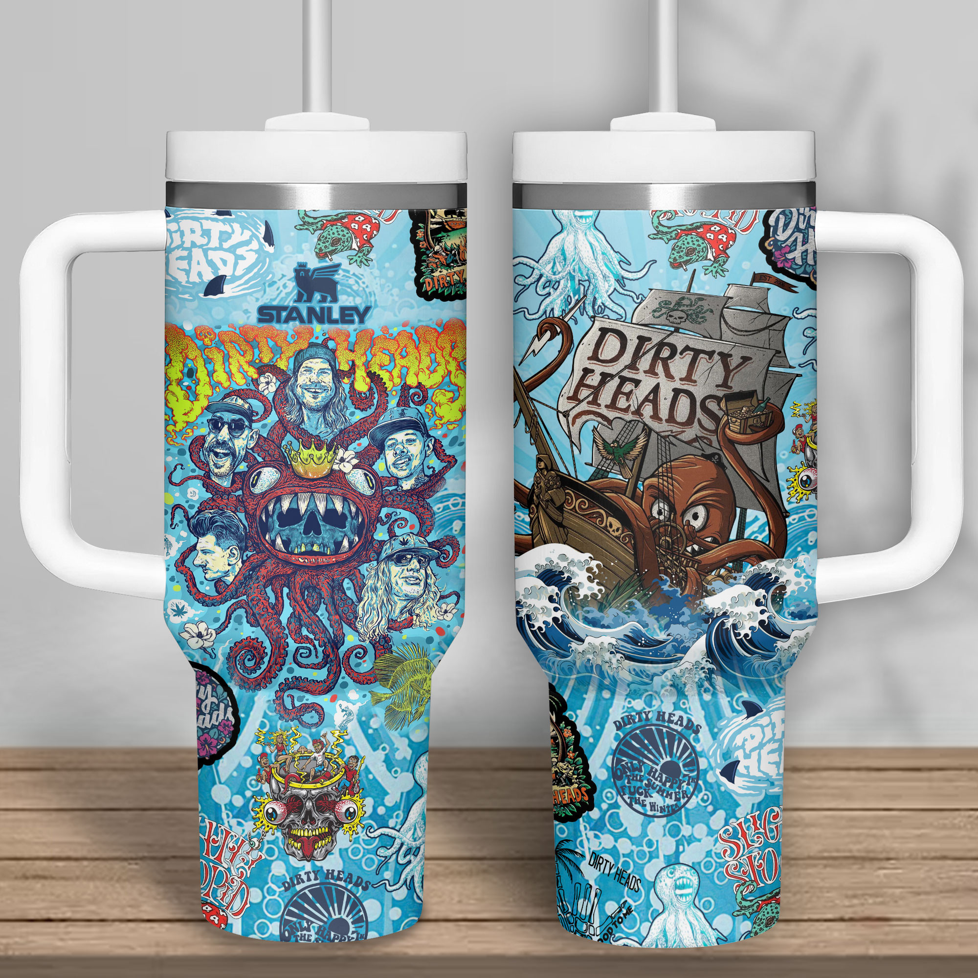 Dirty Heads Music Custom Stanley Quencher 40oz Stainless Steel Tumbler With Handle