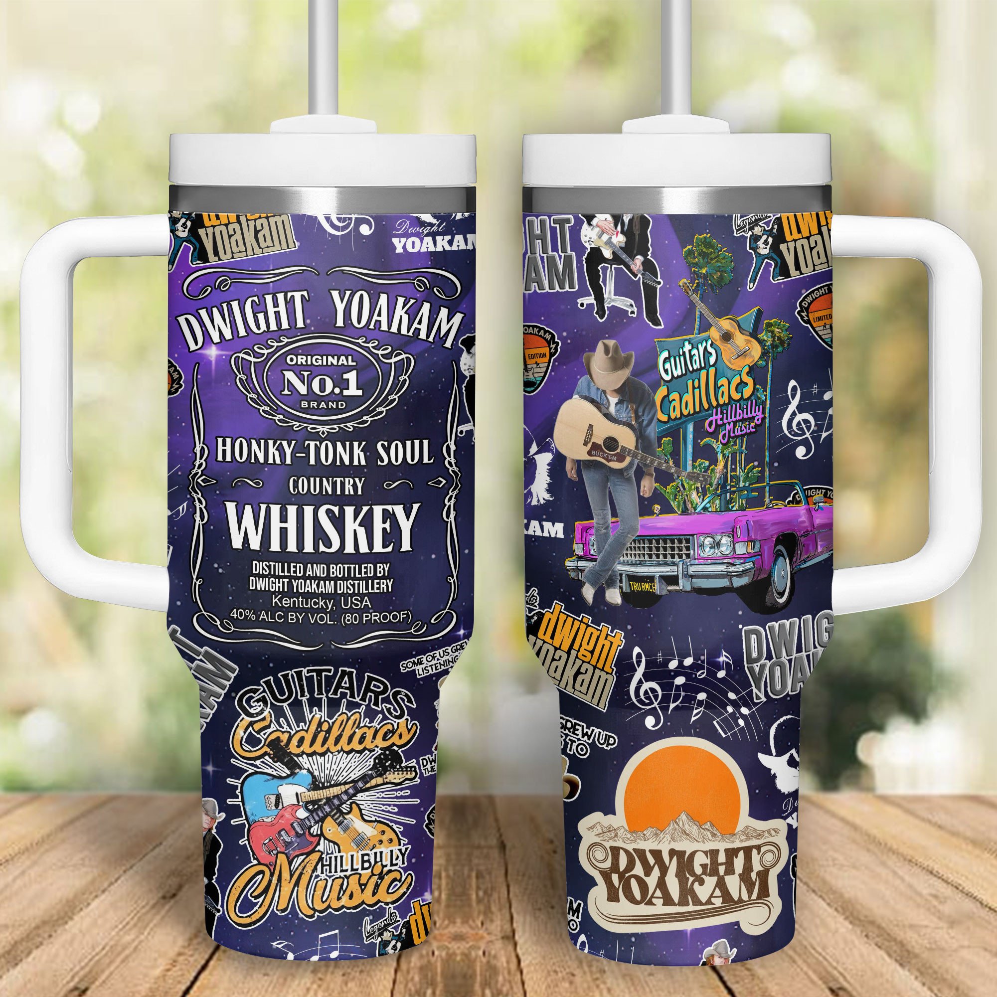 Dwight Yoakam Music Custom Stanley Quencher 40oz Stainless Steel Tumbler With Handle