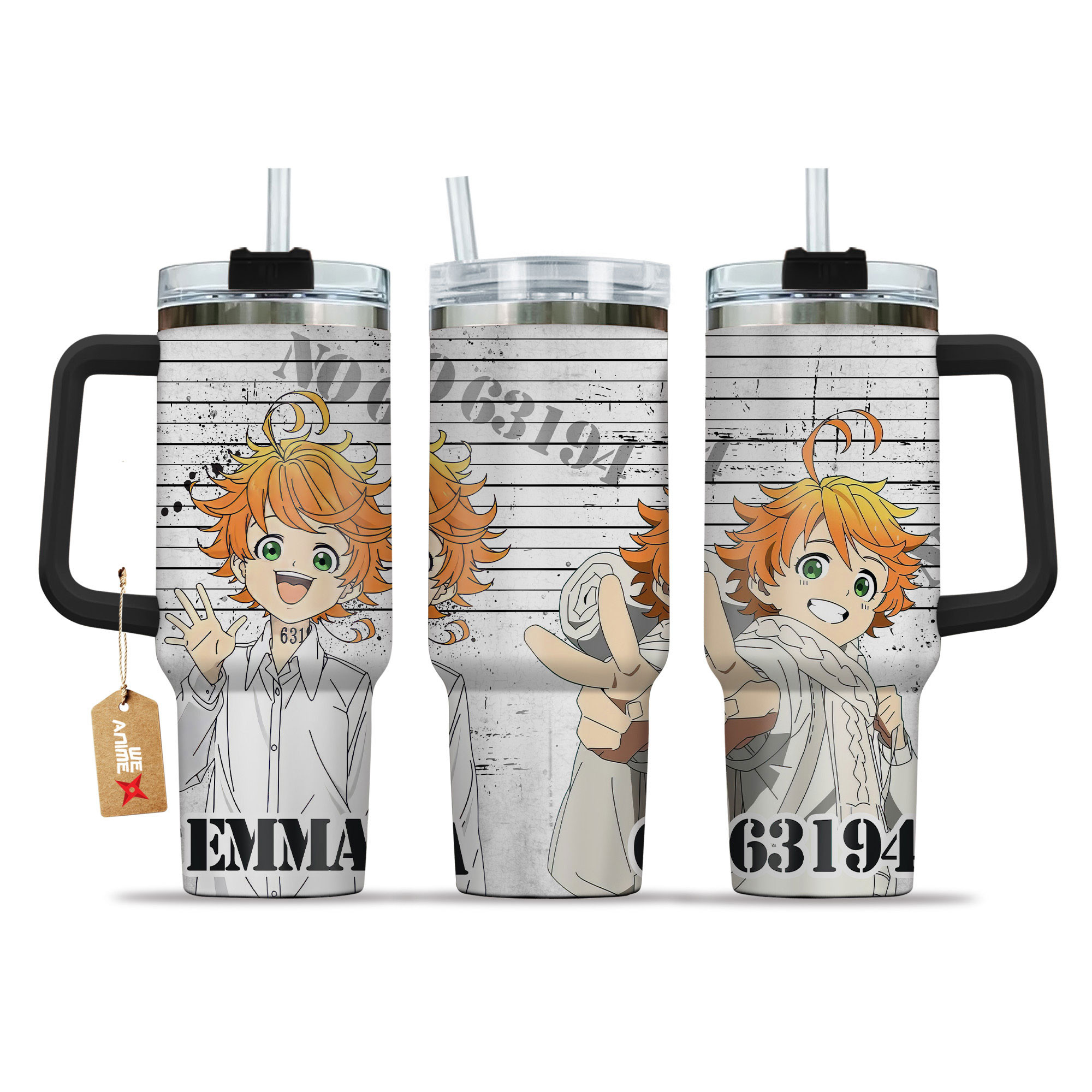 Emma The Promised Neverland Anime Custom Stanley Quencher 40oz Stainless Steel Tumbler With Handle