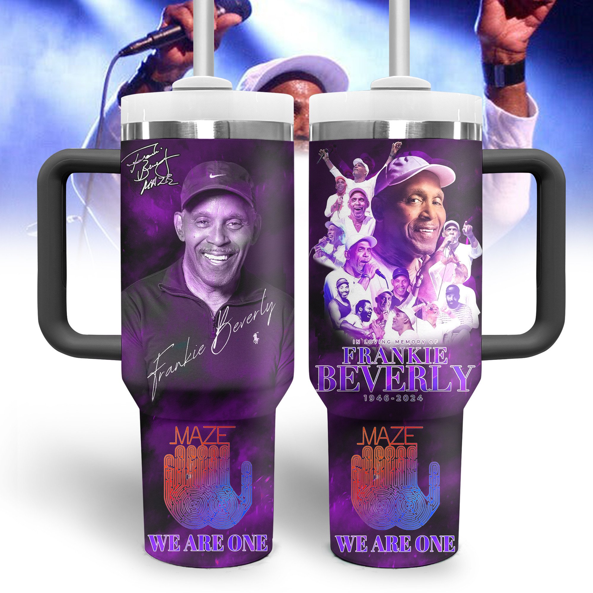 Frankie Beverly Music Custom Stanley Quencher 40oz Stainless Steel Tumbler With Handle