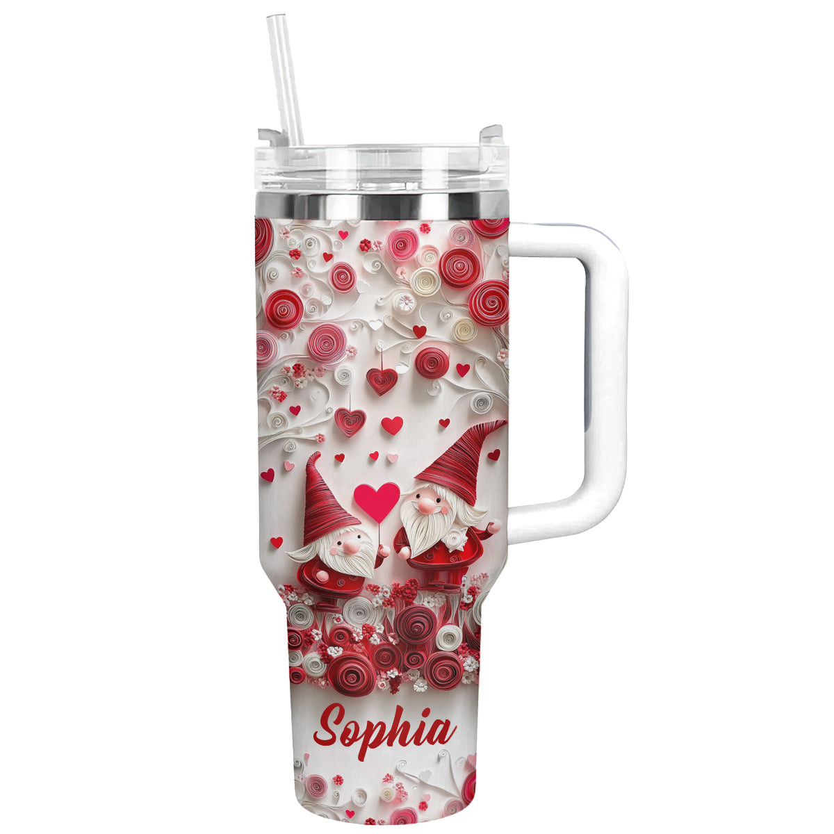 Garden Gnome Custom Stanley Quencher 40oz Stainless Steel Tumbler With Handle