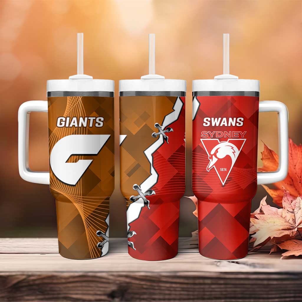 Giants And Swans Football Dynamic Style Custom Stanley Quencher 40oz Stainless Steel Tumbler With Handle