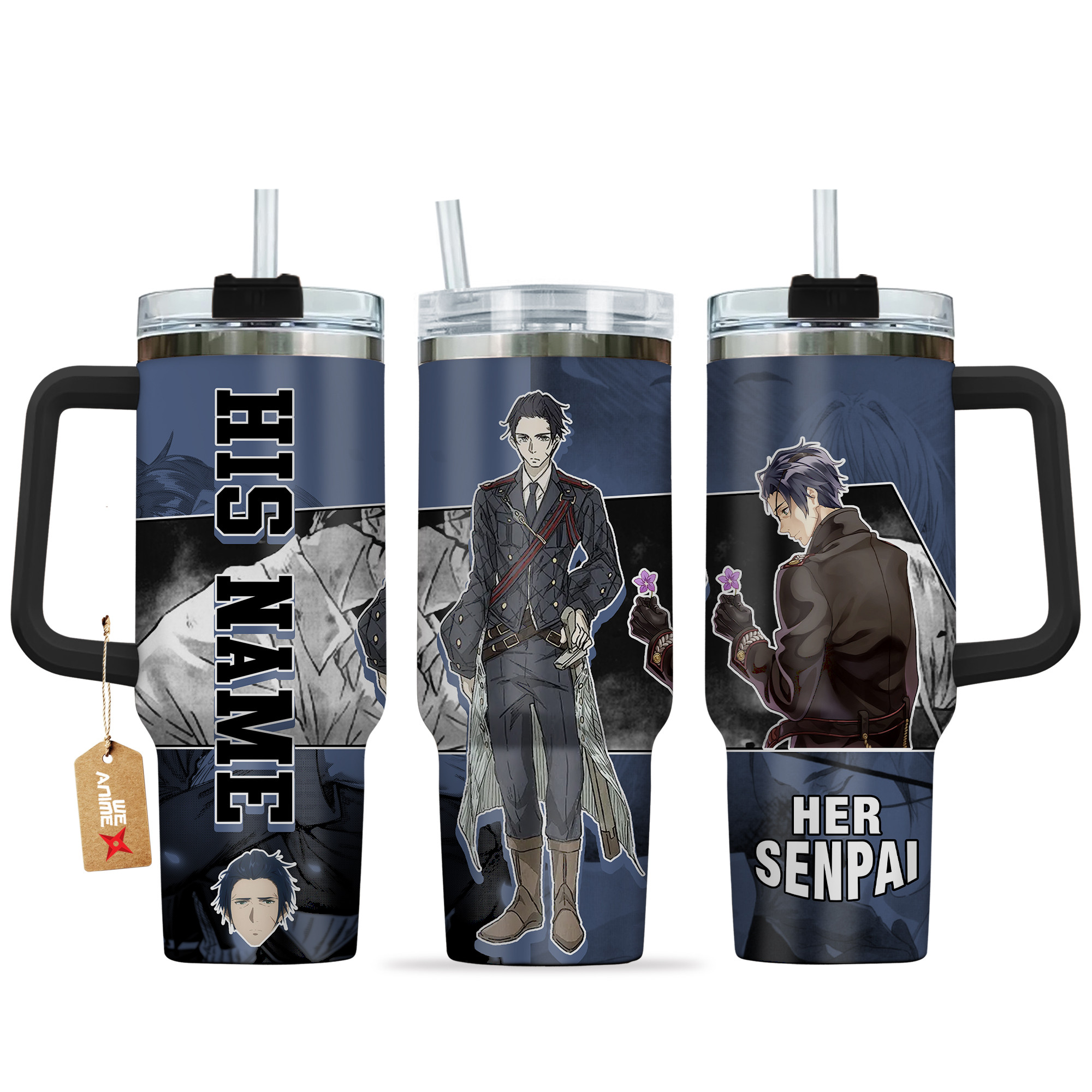 Gilbert Bougainvillea Violet Evergarden Anime Custom Stanley Quencher 40oz Stainless Steel Tumbler With Handle