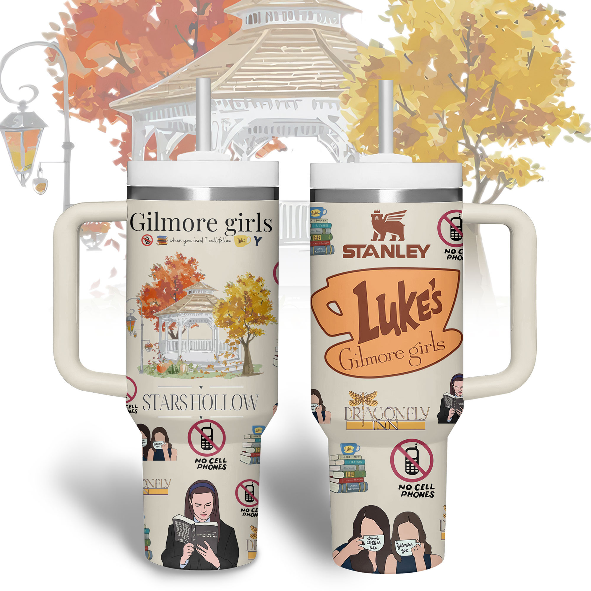 Gilmore Girls TV Series Custom Stanley Quencher 40oz Stainless Steel Tumbler With Handle