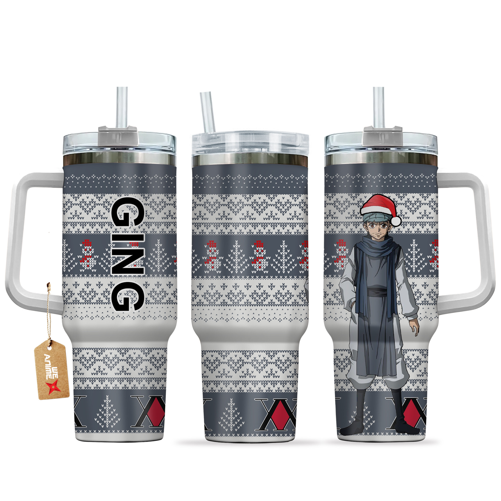 Ging Freecss Hunter x Hunter Anime Custom Stanley Quencher 40oz Stainless Steel Tumbler With Handle