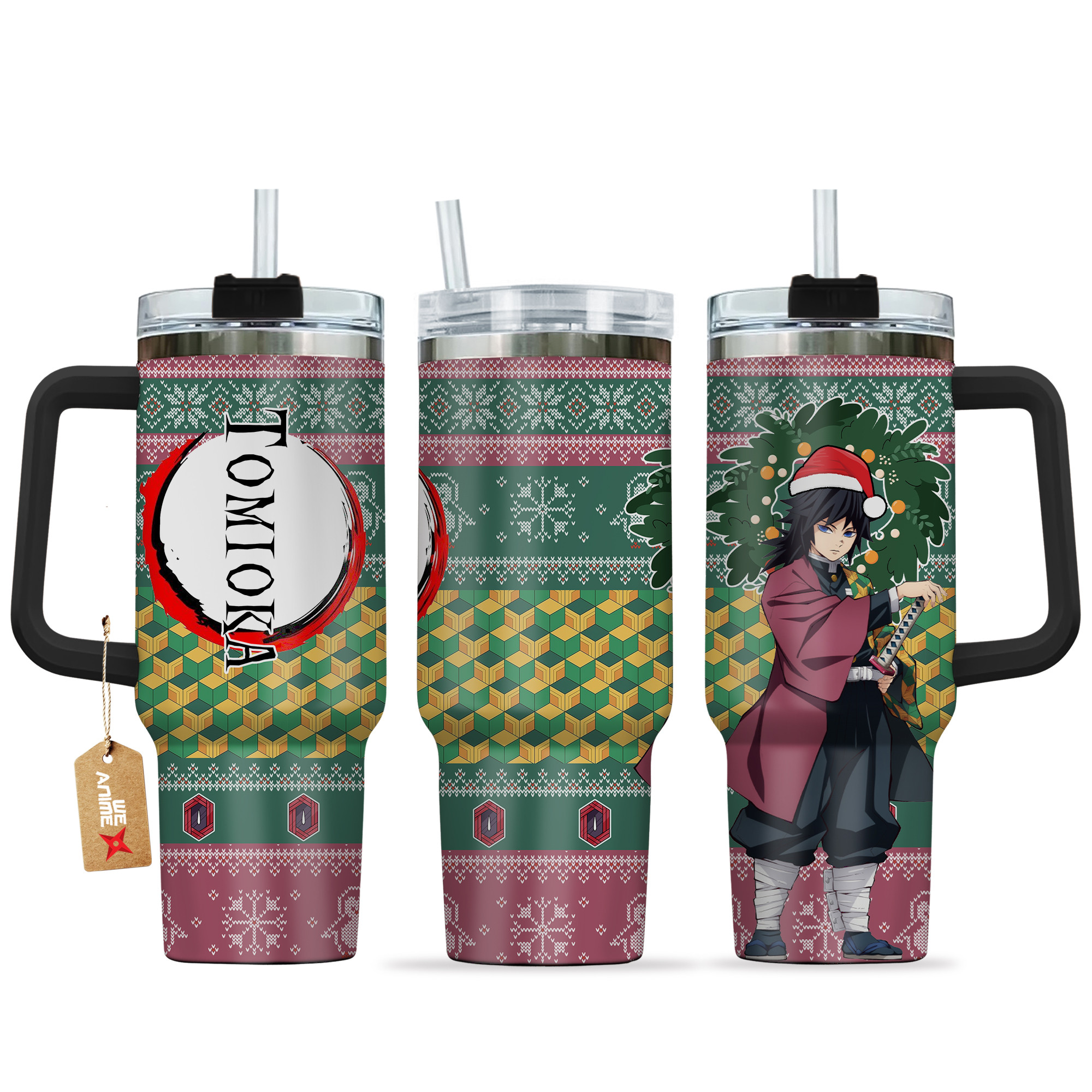 Giyu Tomioka Demon Slayer Anime Custom Stanley Quencher 40oz Stainless Steel Tumbler With Handle