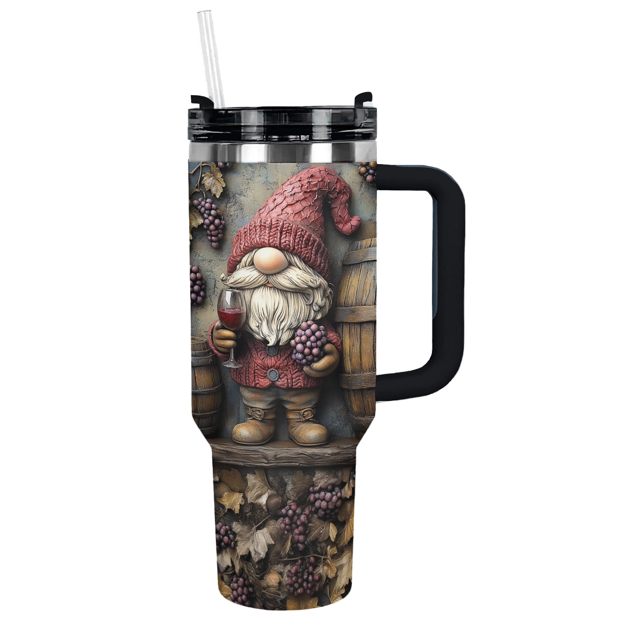 Gnome Love Valentine Custom Stanley Quencher 40oz Stainless Steel Tumbler With Handle