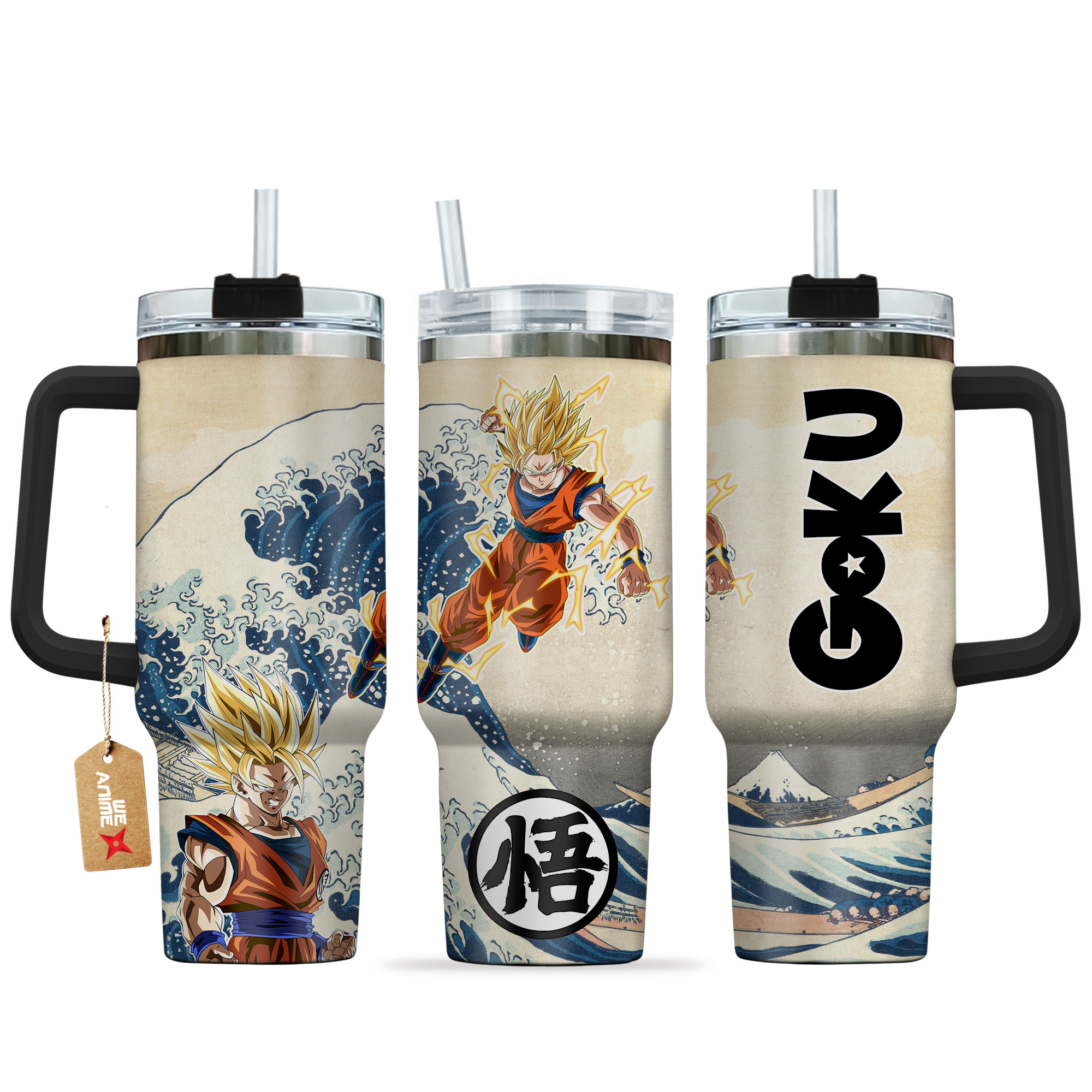 Goku Super Saiyan Dragon Ball Anime Custom Stanley Quencher 40oz Stainless Steel Tumbler With Handle