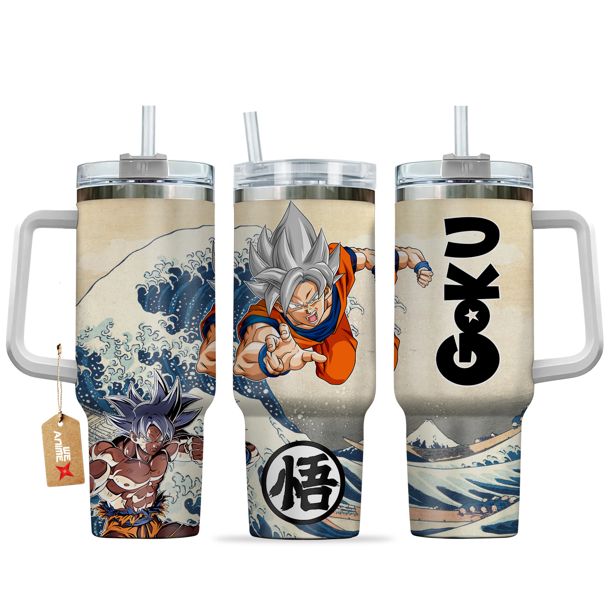 Goku Ultra Instinct Dragon Ball Anime Custom Stanley Quencher 40oz Stainless Steel Tumbler With Handle