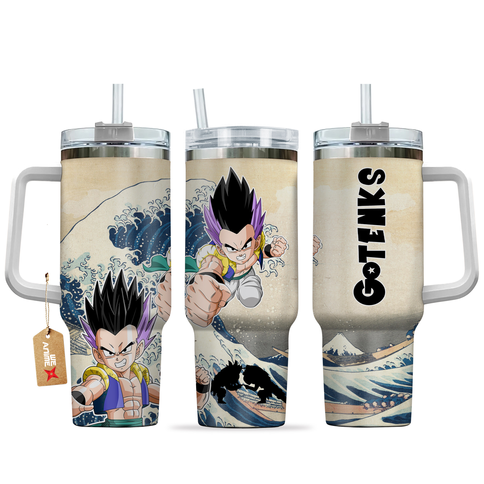 Gotenks Dragon Ball Anime Custom Stanley Quencher 40oz Stainless Steel Tumbler With Handle