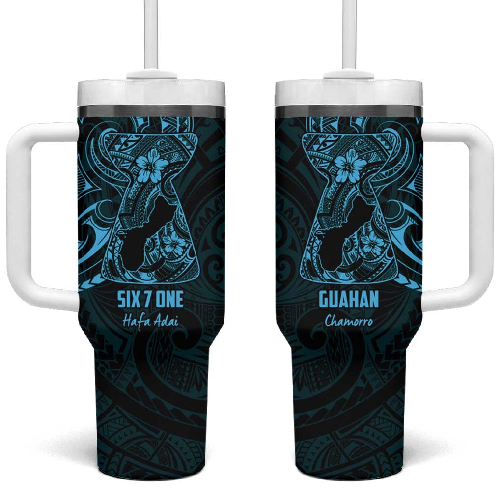 Guam Latte Stone Tribal Tattoo Custom Stanley Quencher 40oz Stainless Steel Tumbler With Handle