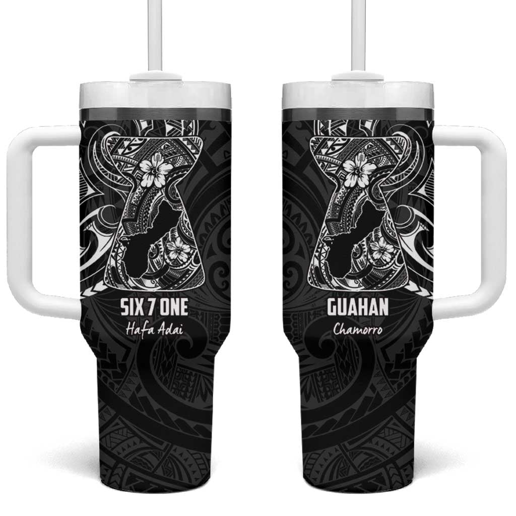Guam Latte Stone Tribal Tattoo Custom Stanley Quencher 40oz Stainless Steel Tumbler With Handle