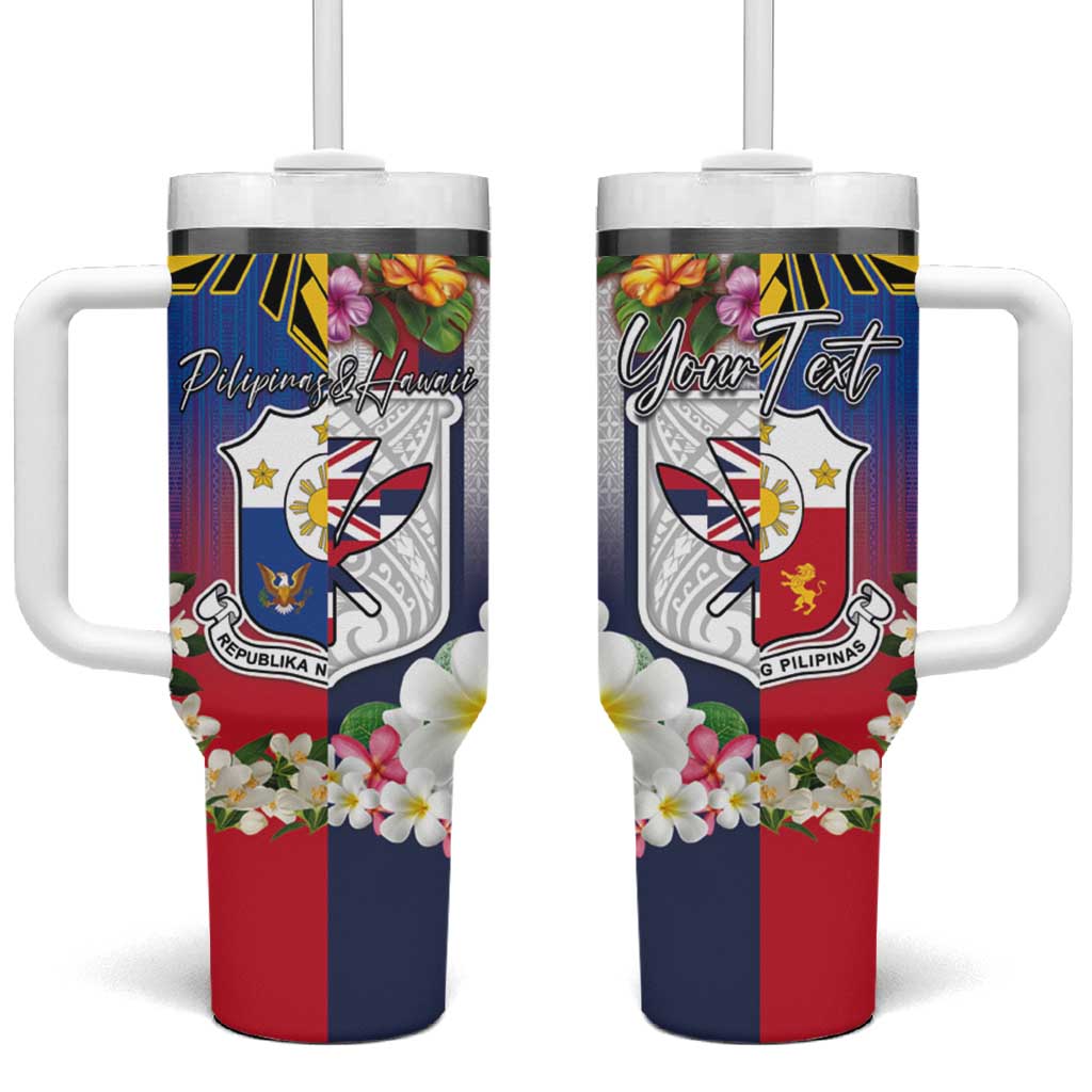 Hawaii and Philippines Together Custom Stanley Quencher 40oz Stainless Steel Tumbler With Handle