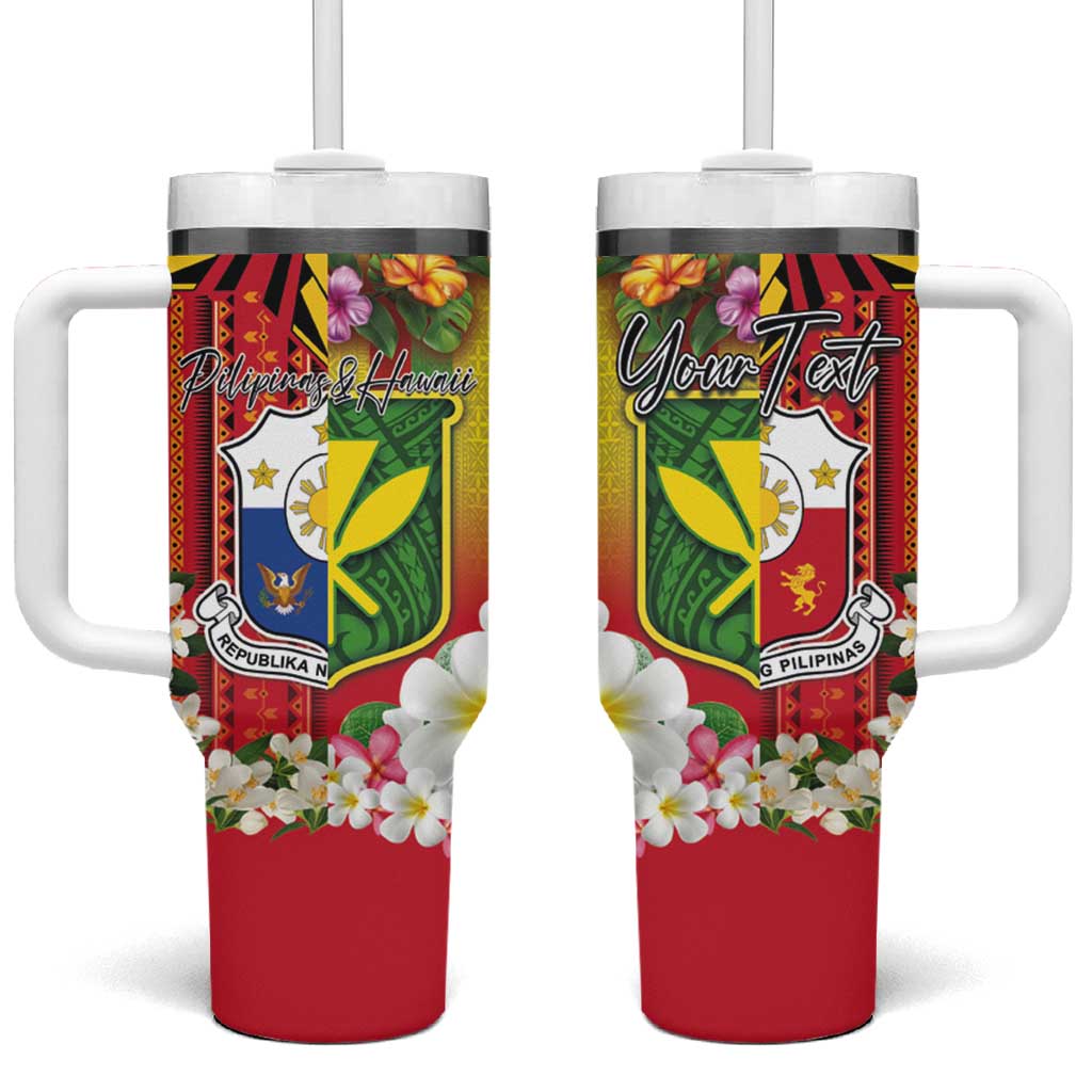 Hawaii and Philippines Together Custom Stanley Quencher 40oz Stainless Steel Tumbler With Handle
