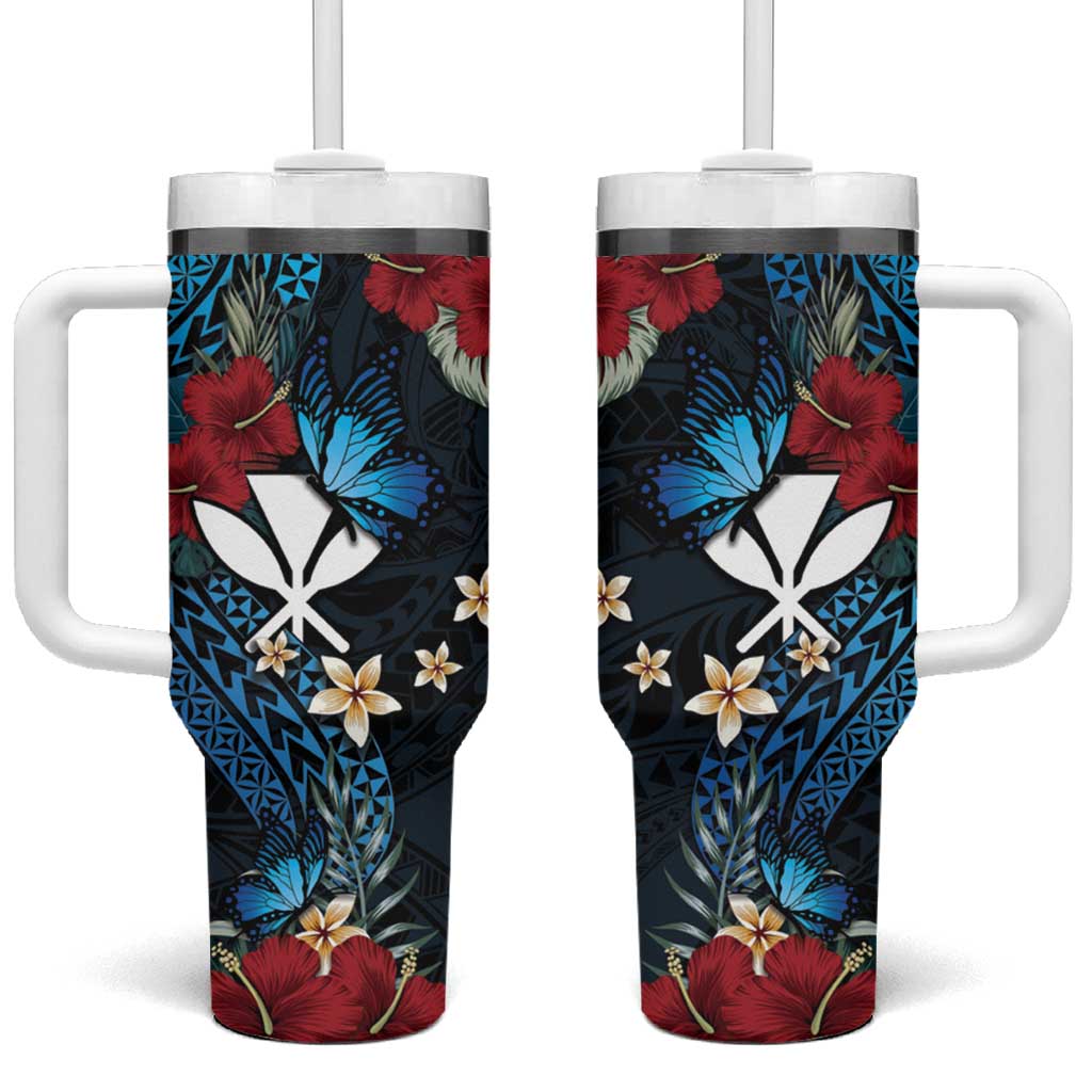 Hawaii Butterfly Custom Stanley Quencher 40oz Stainless Steel Tumbler With Handle