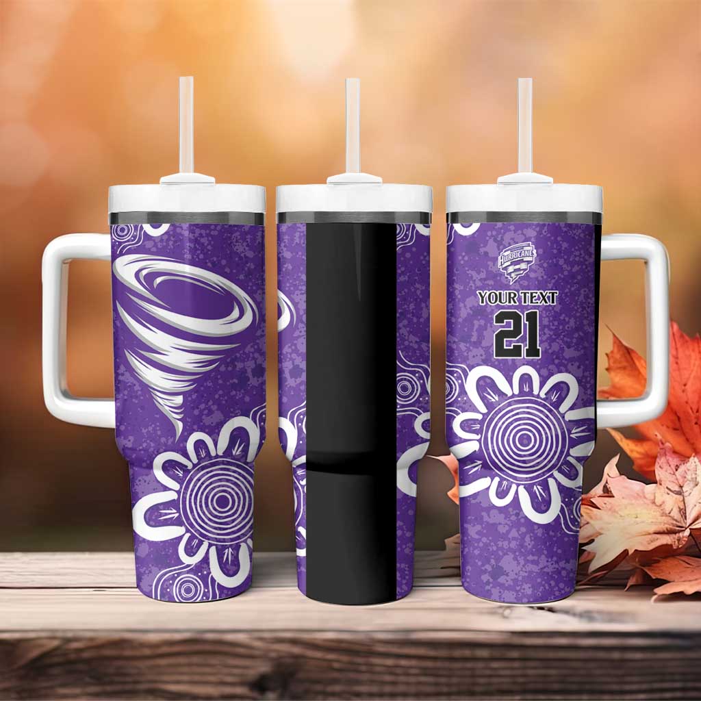 Hobart Hurricanes Minimalism Aboriginal Custom Stanley Quencher 40oz Stainless Steel Tumbler With Handle