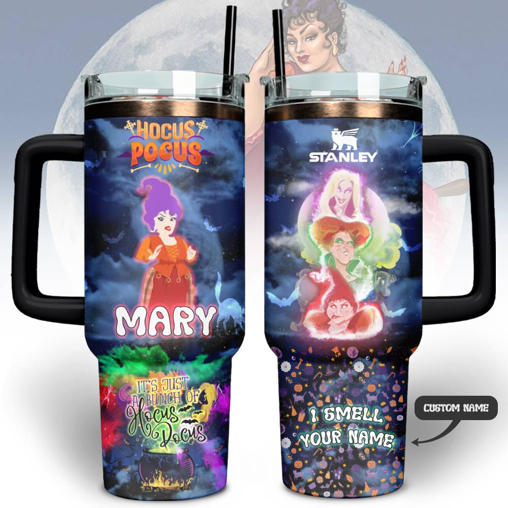 Hocus Pocus x Halloween Custom Stanley Quencher 40oz Stainless Steel Tumbler With Handle