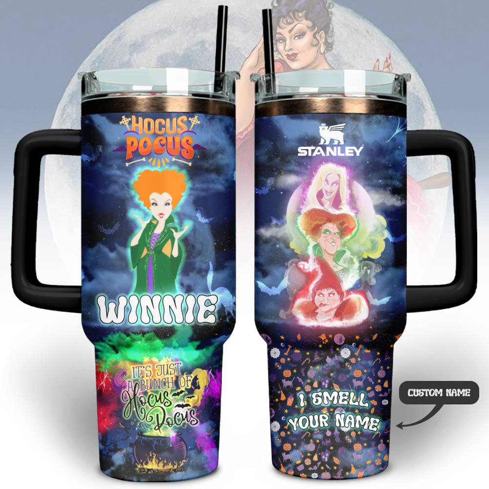 Hocus Pocus x Halloween Custom Stanley Quencher 40oz Stainless Steel Tumbler With Handle