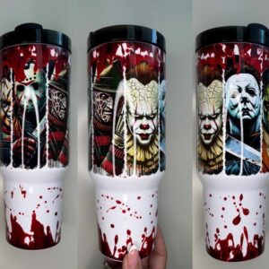 Horror Characters Movies Custom Stanley Quencher 40oz Stainless Steel Tumbler With Handle