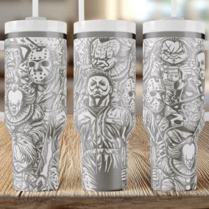 Horror Characters Movies Custom Stanley Quencher 40oz Stainless Steel Tumbler With Handle