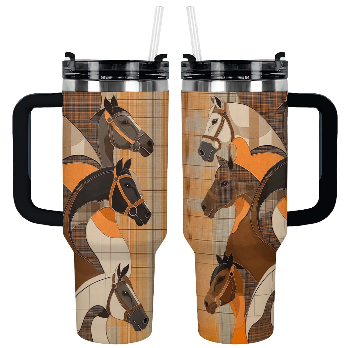 Horse Animal Custom Stanley Quencher 40oz Stainless Steel Tumbler With Handle