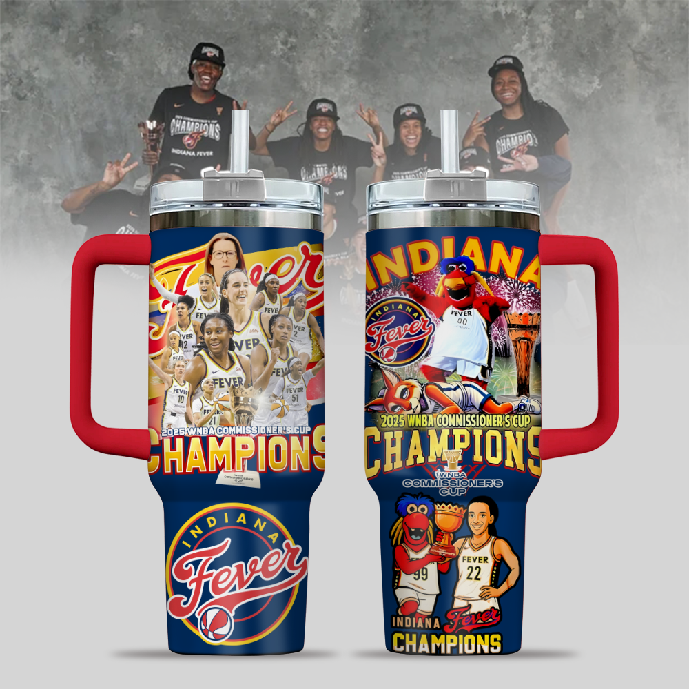 Indiana Fever WNBA Custom Stanley Quencher 40oz Stainless Steel Tumbler With Handle
