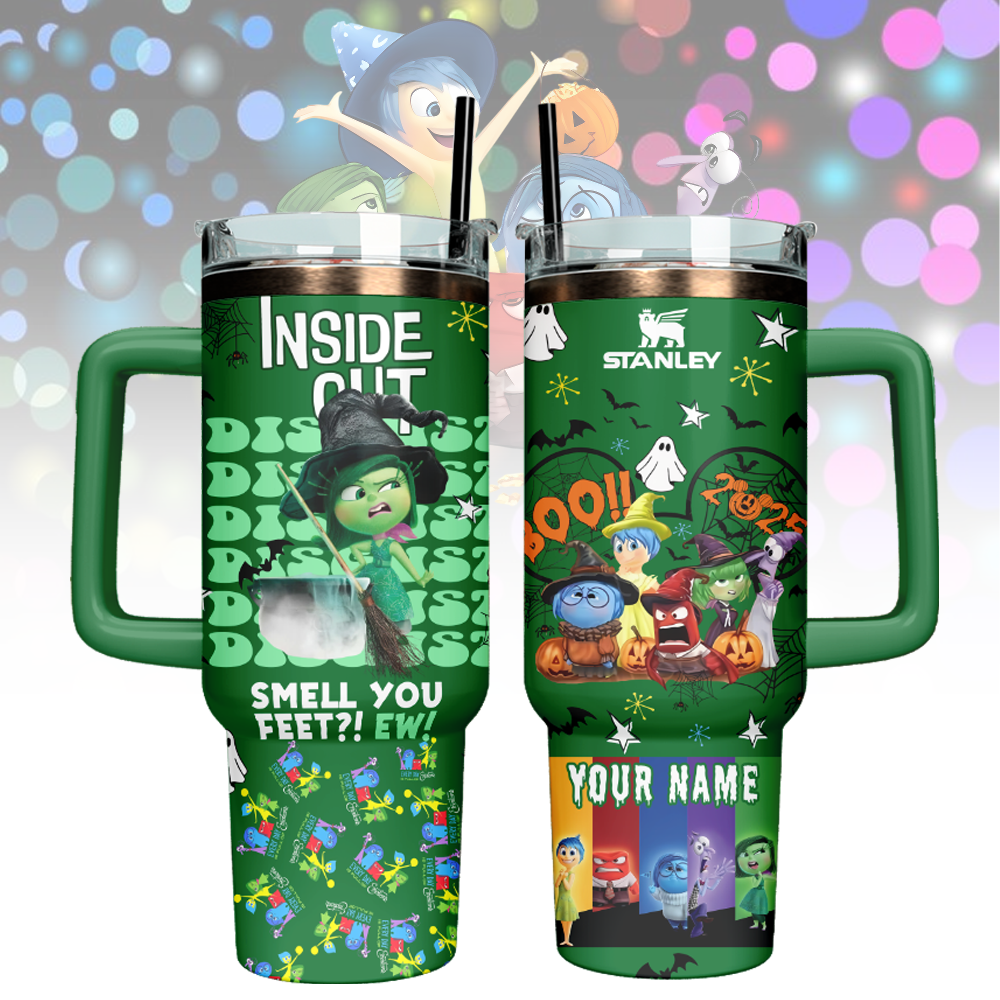 Inside Out x Halloween Custom Stanley Quencher 40oz Stainless Steel Tumbler With Handle