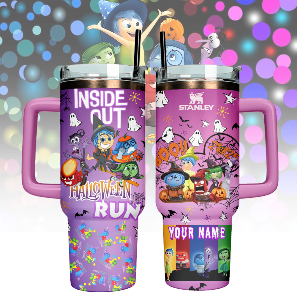Inside Out x Halloween Custom Stanley Quencher 40oz Stainless Steel Tumbler With Handle
