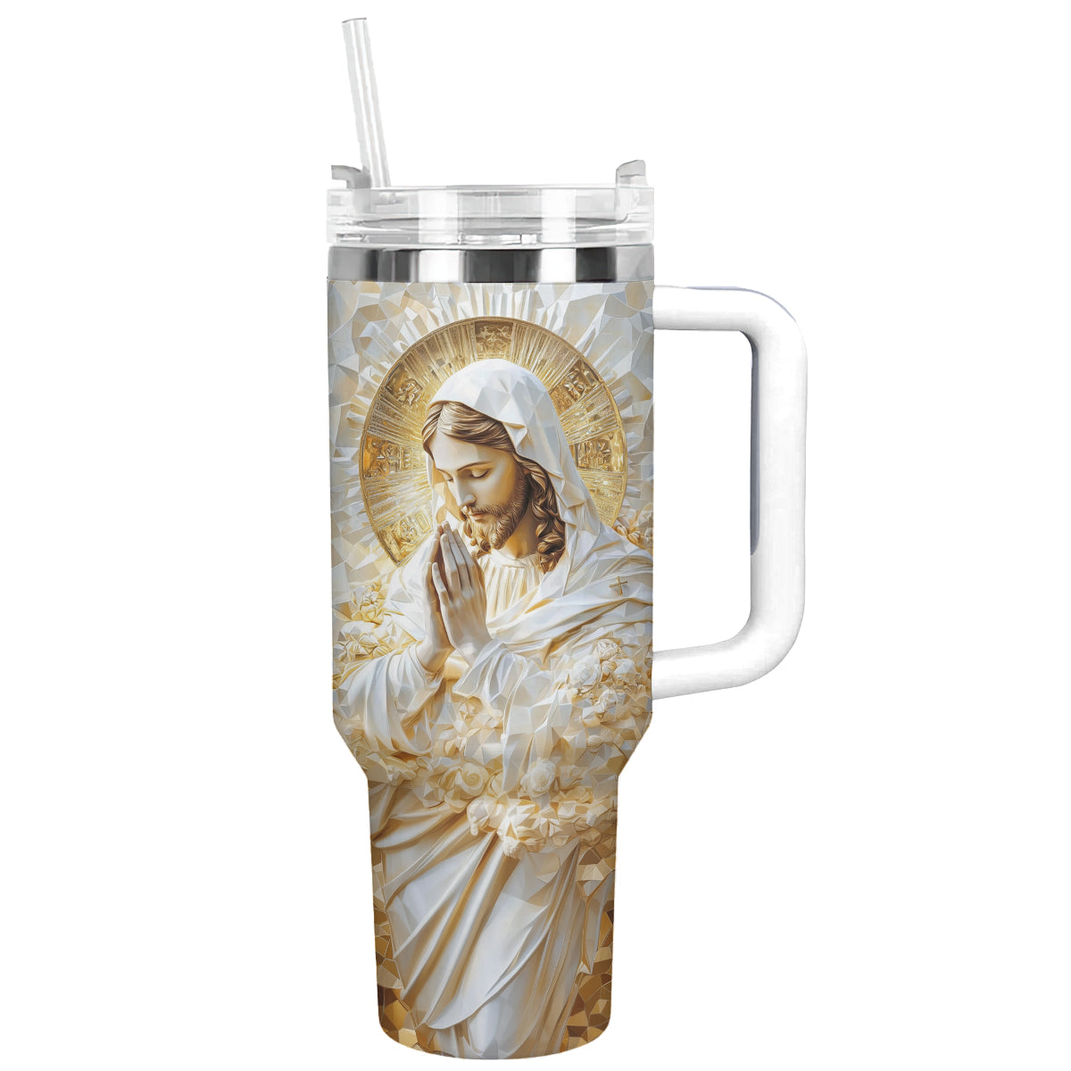 Jesus Prayer for Custom Stanley Quencher 40oz Stainless Steel Tumbler With Handle