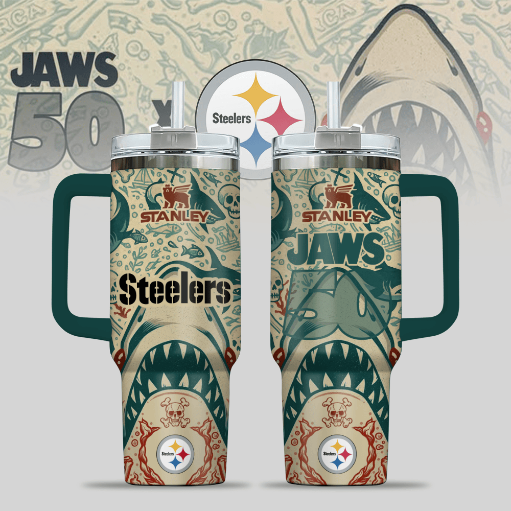 Kansas City Chiefs NFL x JAWS Custom Stanley Quencher 40oz Stainless Steel Tumbler With Handle