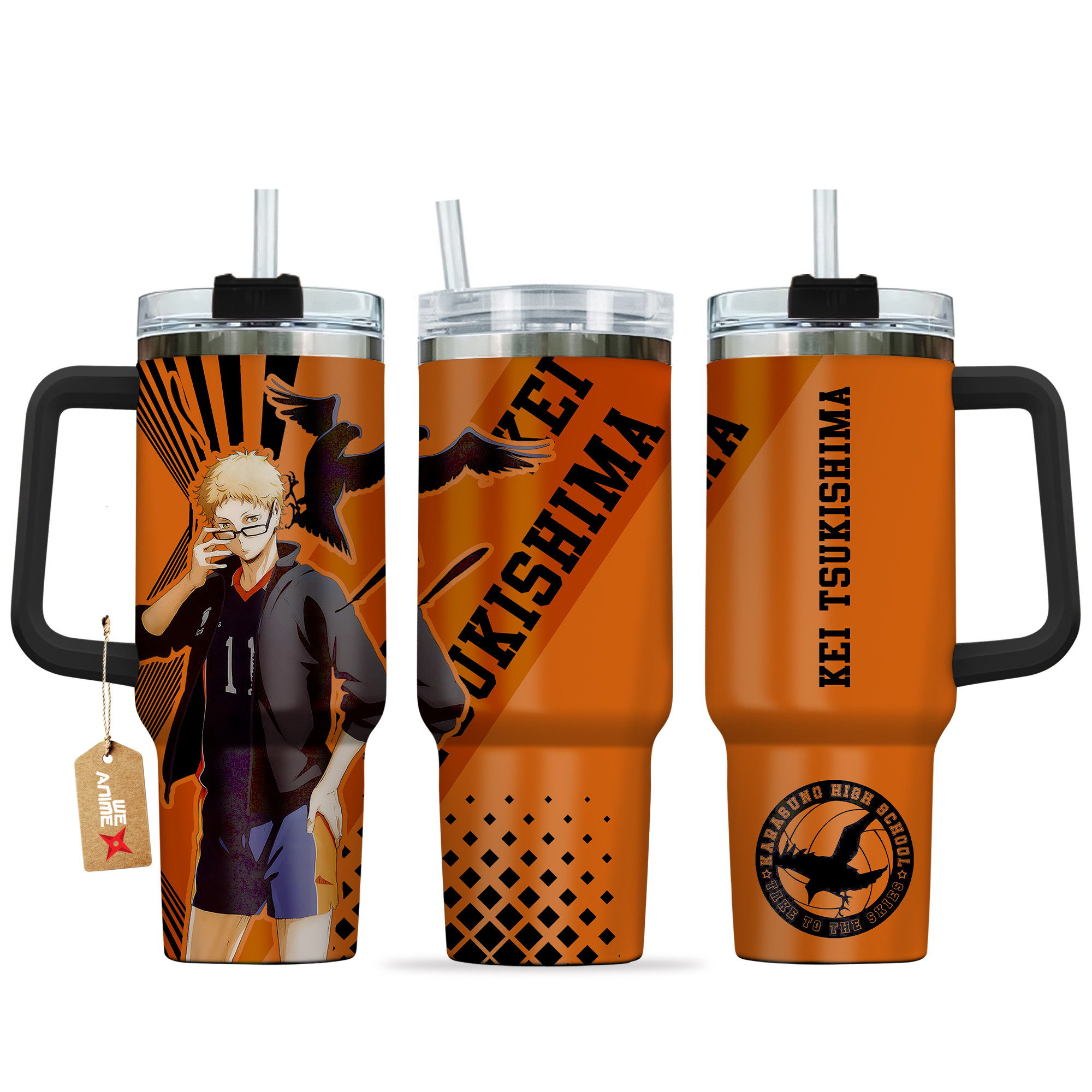 Kei Tsukishima Haikyu!! Anime Custom Stanley Quencher 40oz Stainless Steel Tumbler With Handle