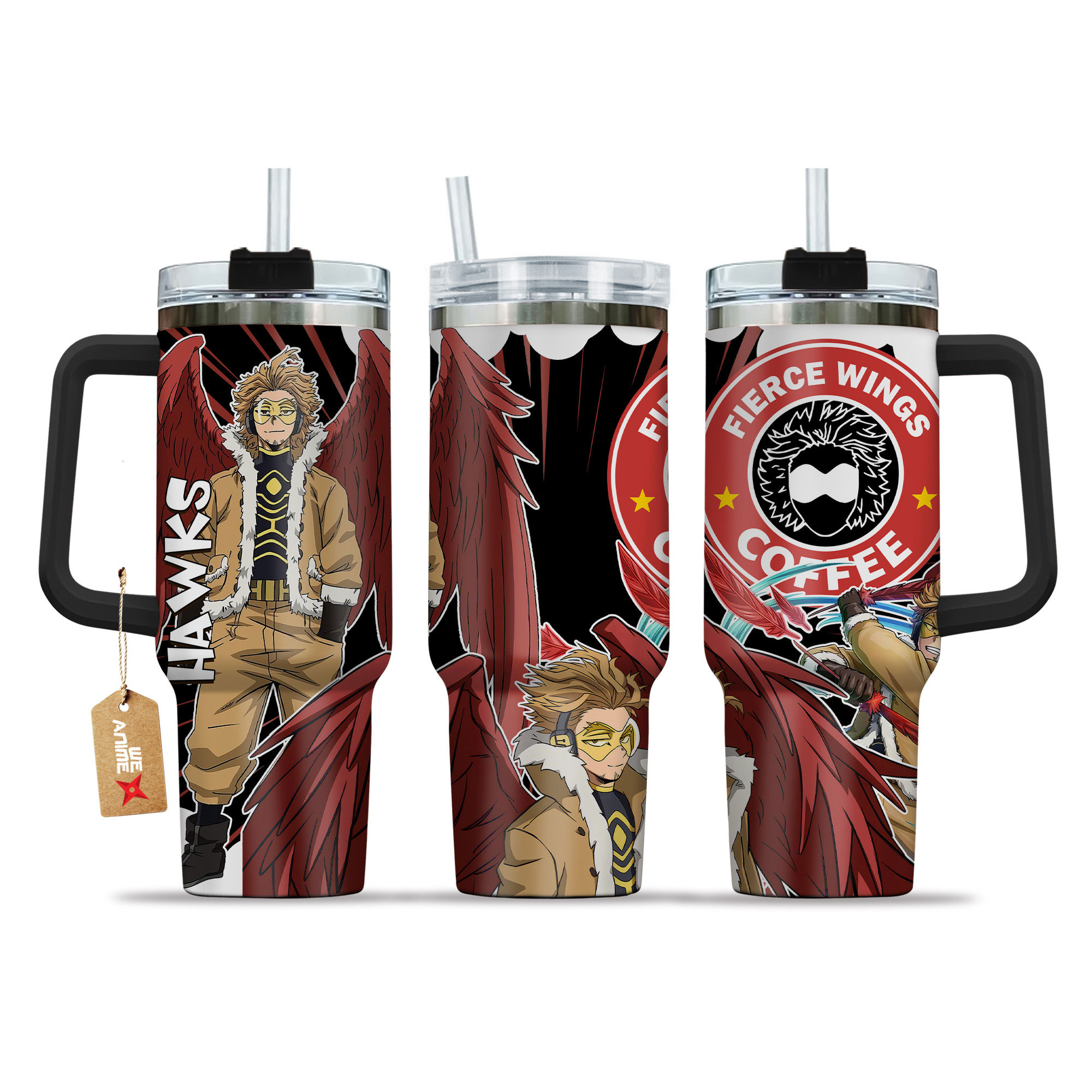 Keigo Takami (Hawks) My Hero Academia Anime Custom Stanley Quencher 40oz Stainless Steel Tumbler With Handle