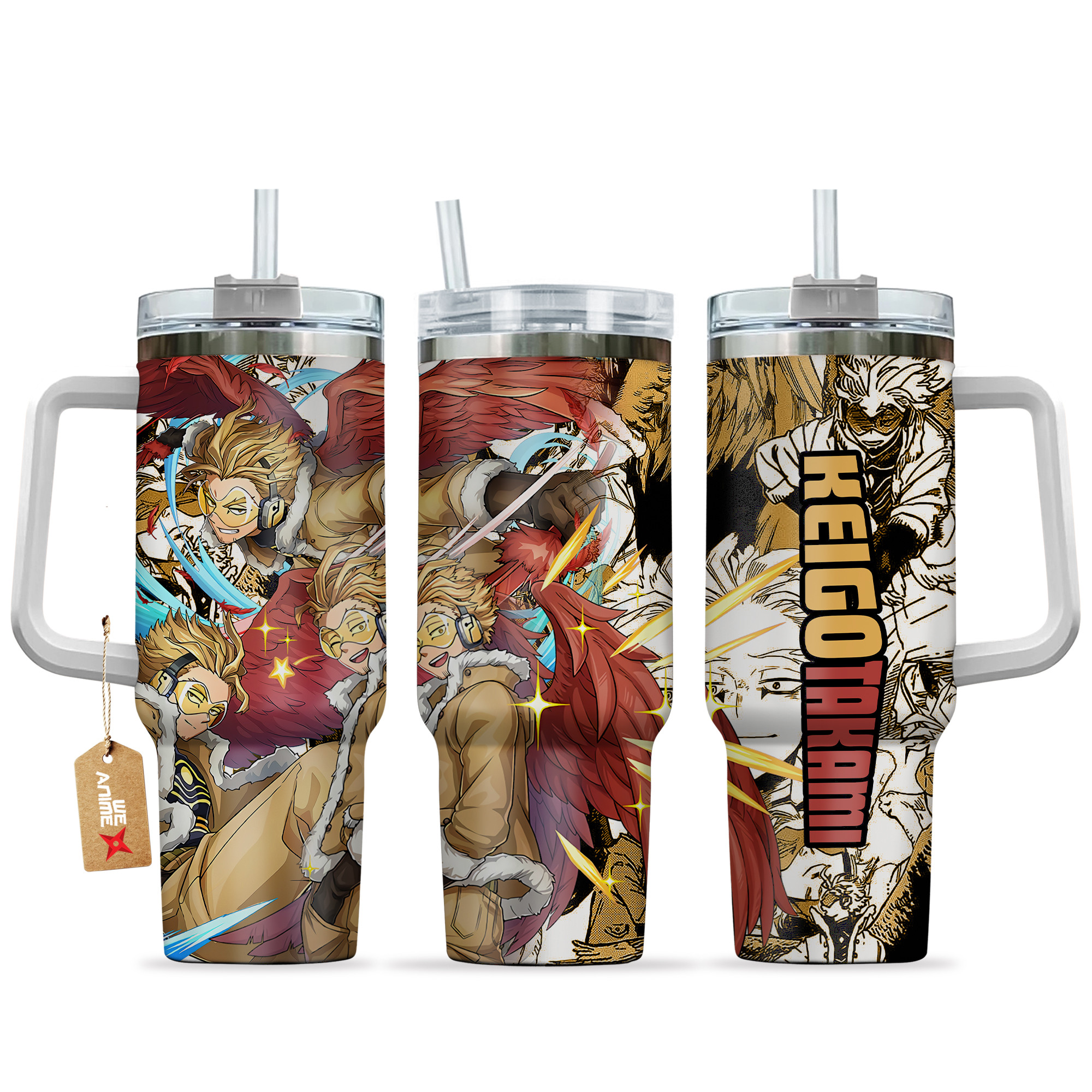 Keigo Takami (Hawks) My Hero Academia Anime Custom Stanley Quencher 40oz Stainless Steel Tumbler With Handle