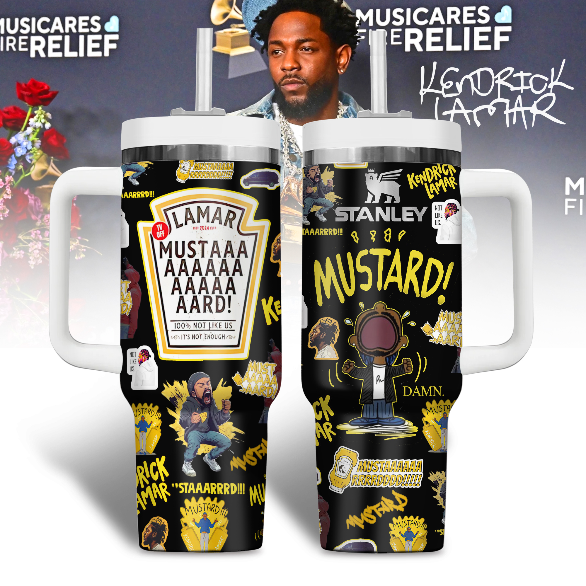 Kendrick Lamar Music Custom Stanley Quencher 40oz Stainless Steel Tumbler With Handle