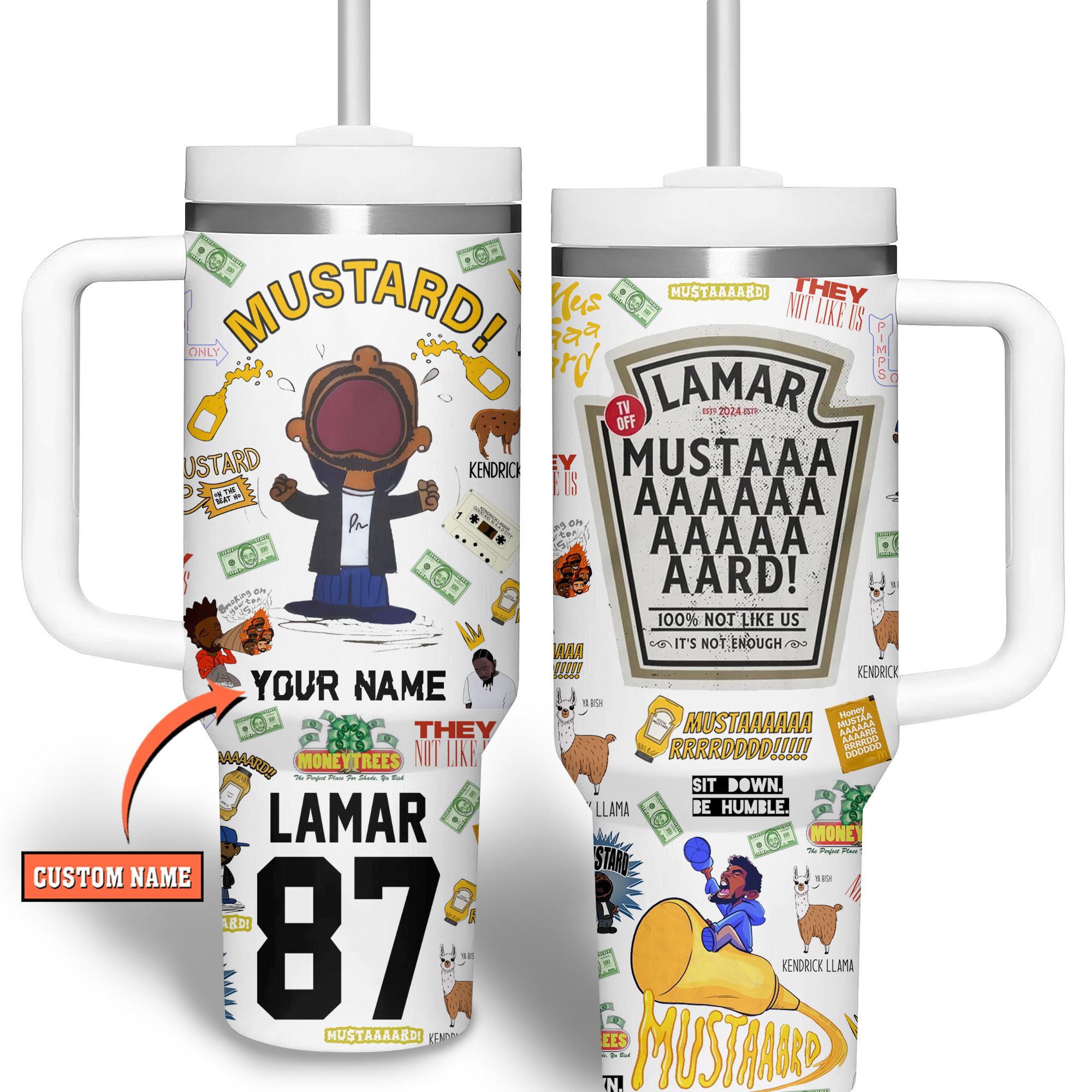 Kendrick Lamar Music Custom Stanley Quencher 40oz Stainless Steel Tumbler With Handle
