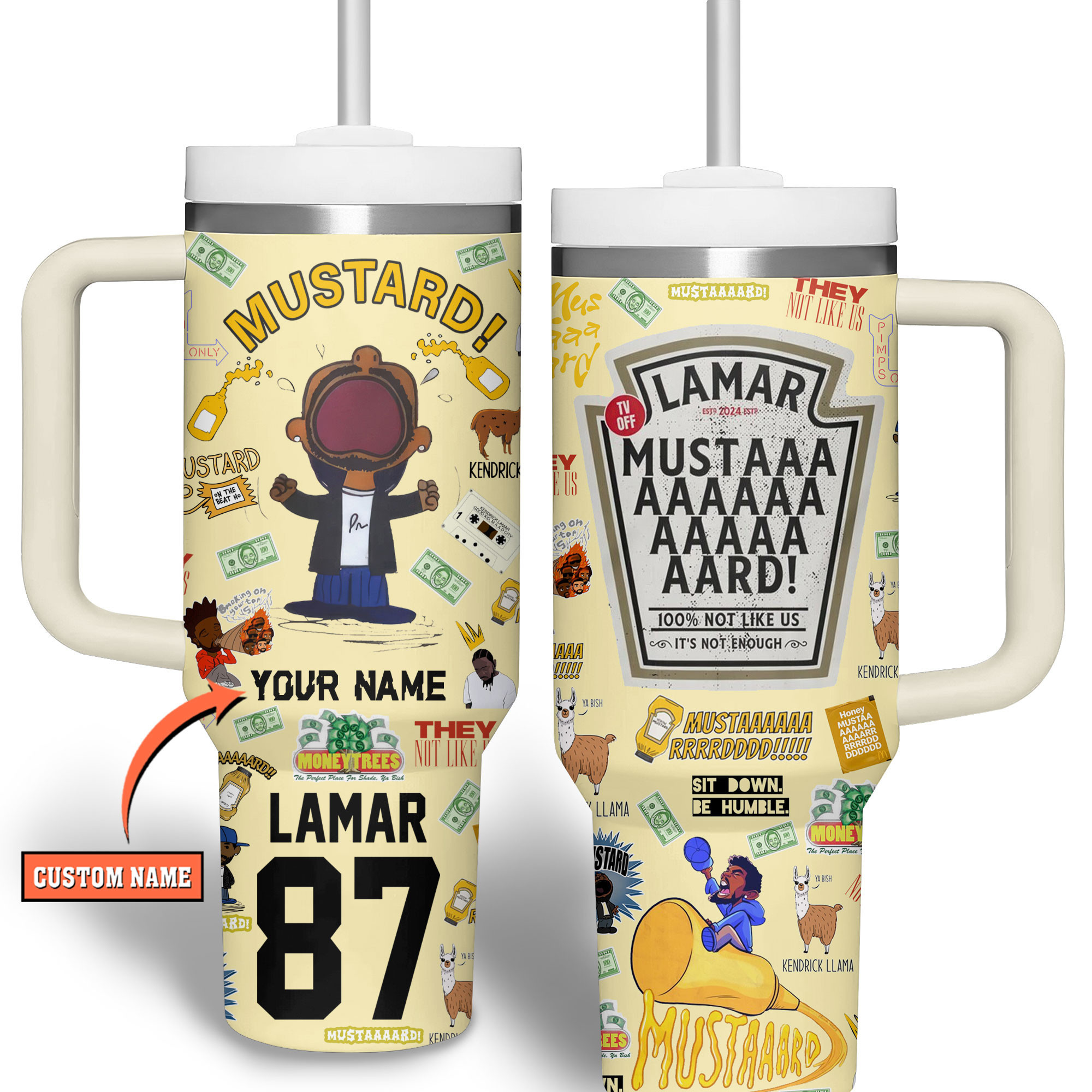 Kendrick Lamar Music Custom Stanley Quencher 40oz Stainless Steel Tumbler With Handle