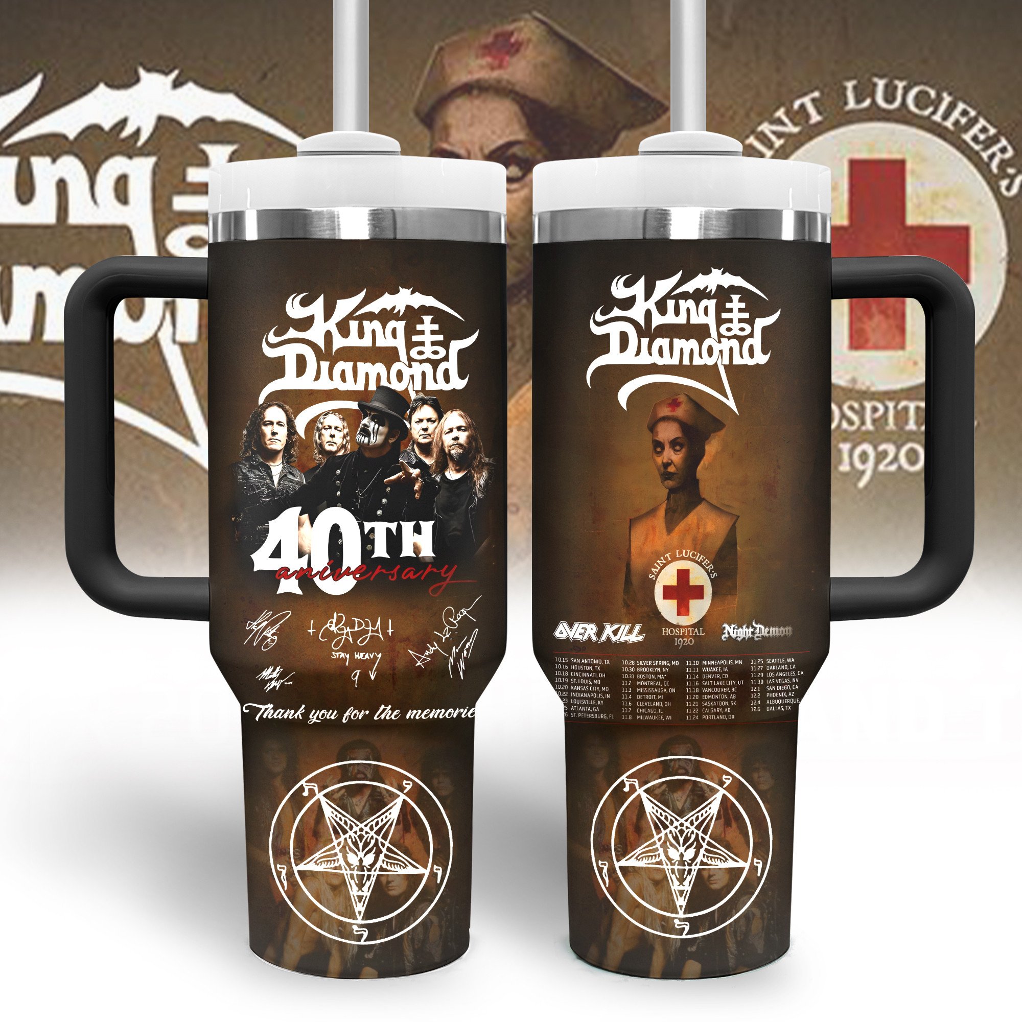 King Diamond Music Custom Stanley Quencher 40oz Stainless Steel Tumbler With Handle
