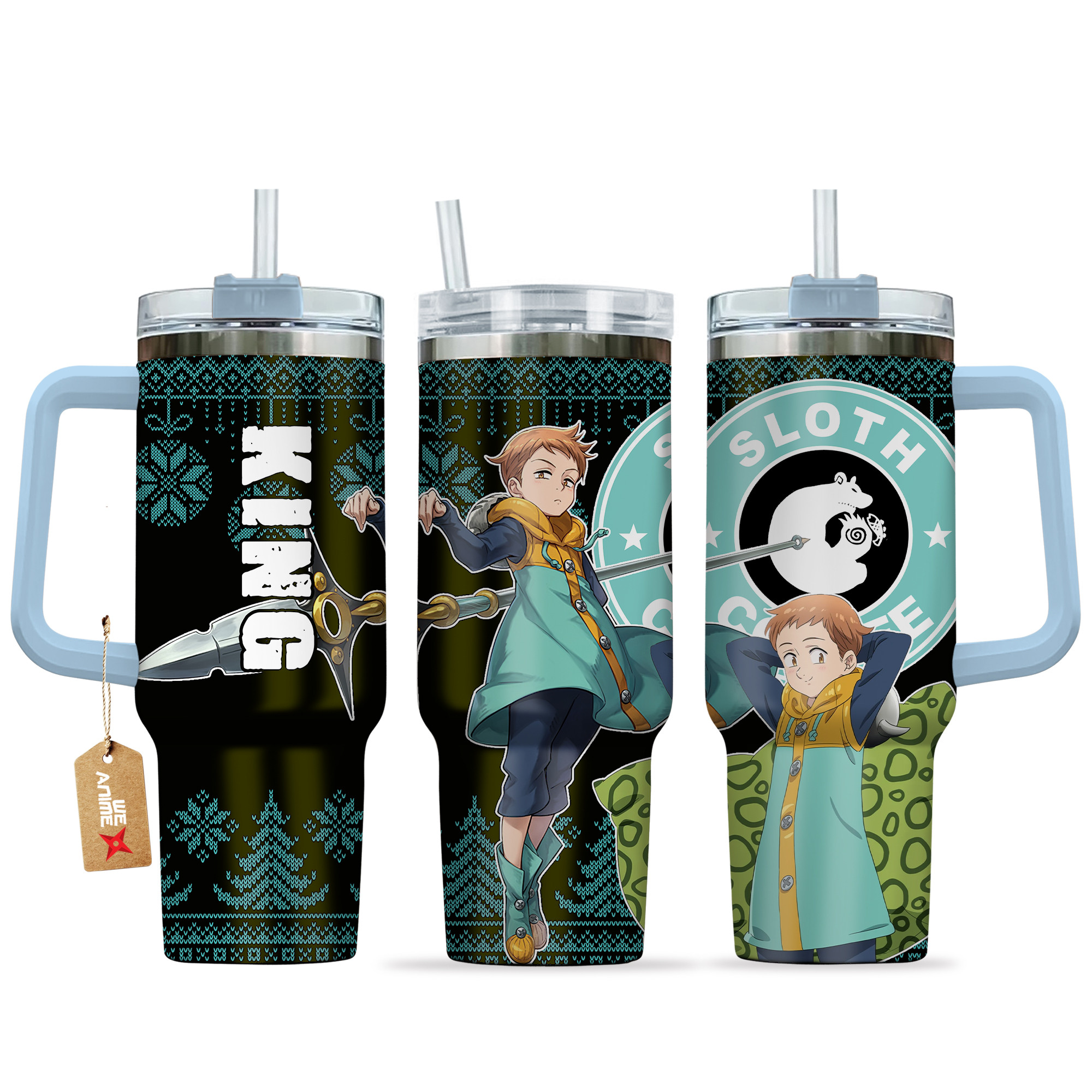 King The Seven Deadly Sins Anime Custom Stanley Quencher 40oz Stainless Steel Tumbler With Handle