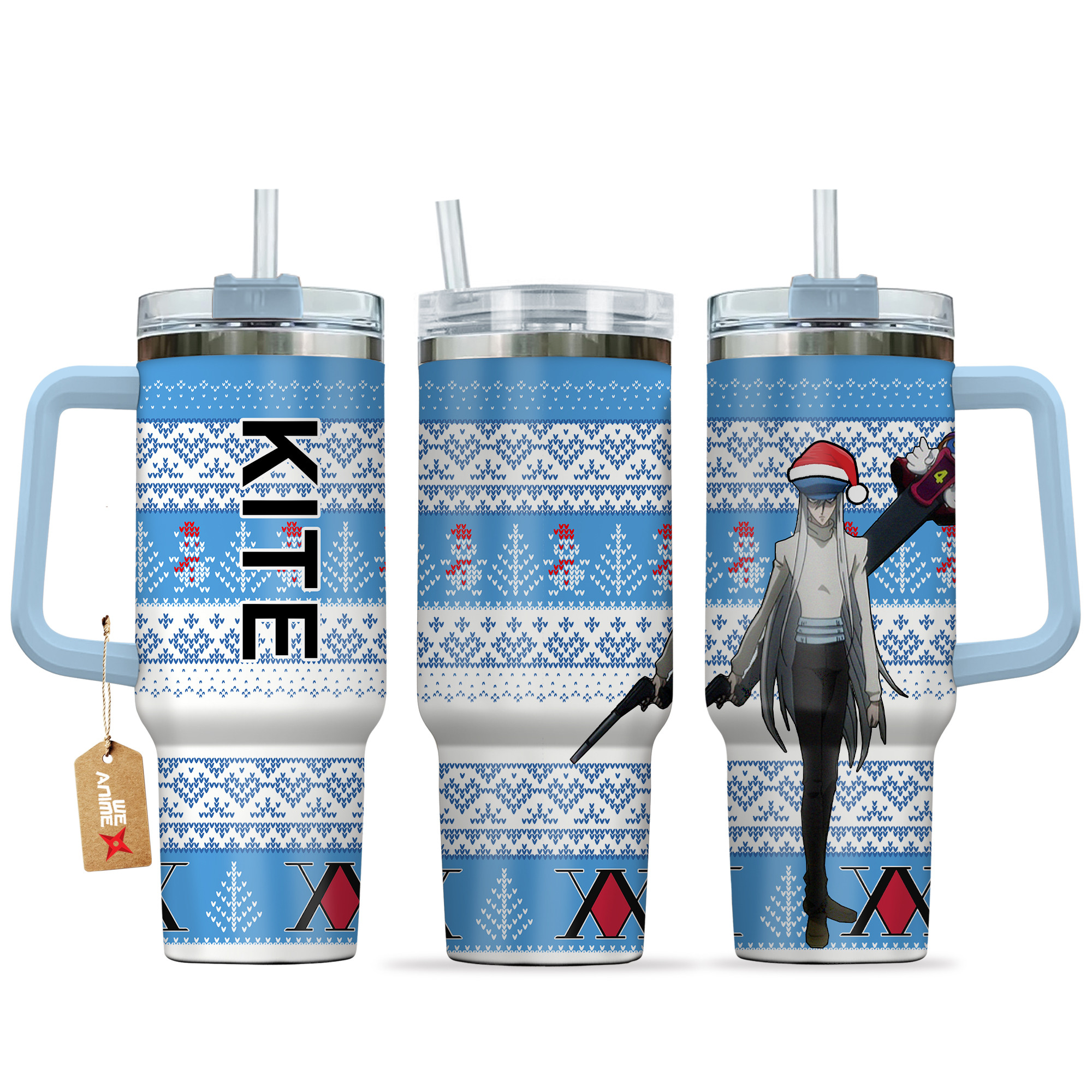 Kite Hunter x Hunter Anime Custom Stanley Quencher 40oz Stainless Steel Tumbler With Handle