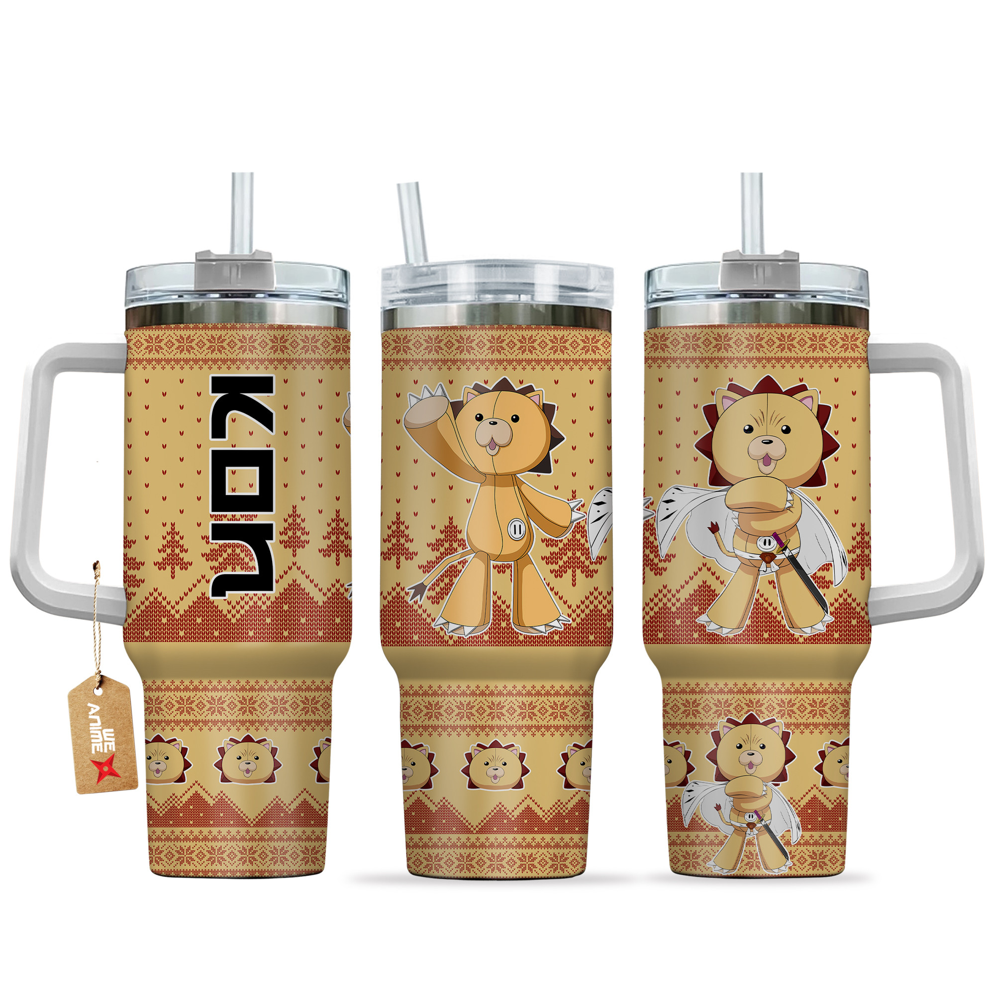Kon Bleach Anime Custom Stanley Quencher 40oz Stainless Steel Tumbler With Handle