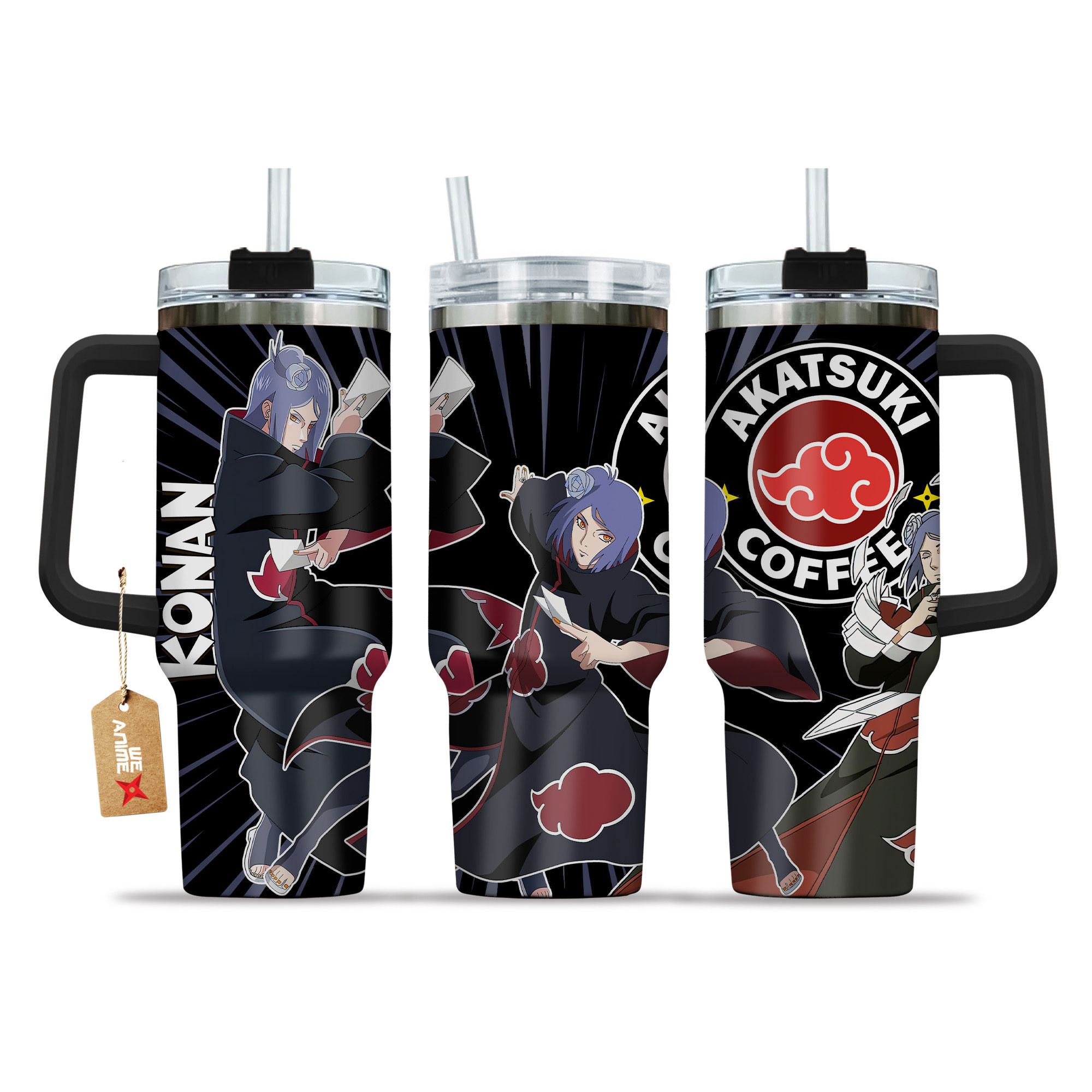 Konan Naruto Anime Custom Stanley Quencher 40oz Stainless Steel Tumbler With Handle