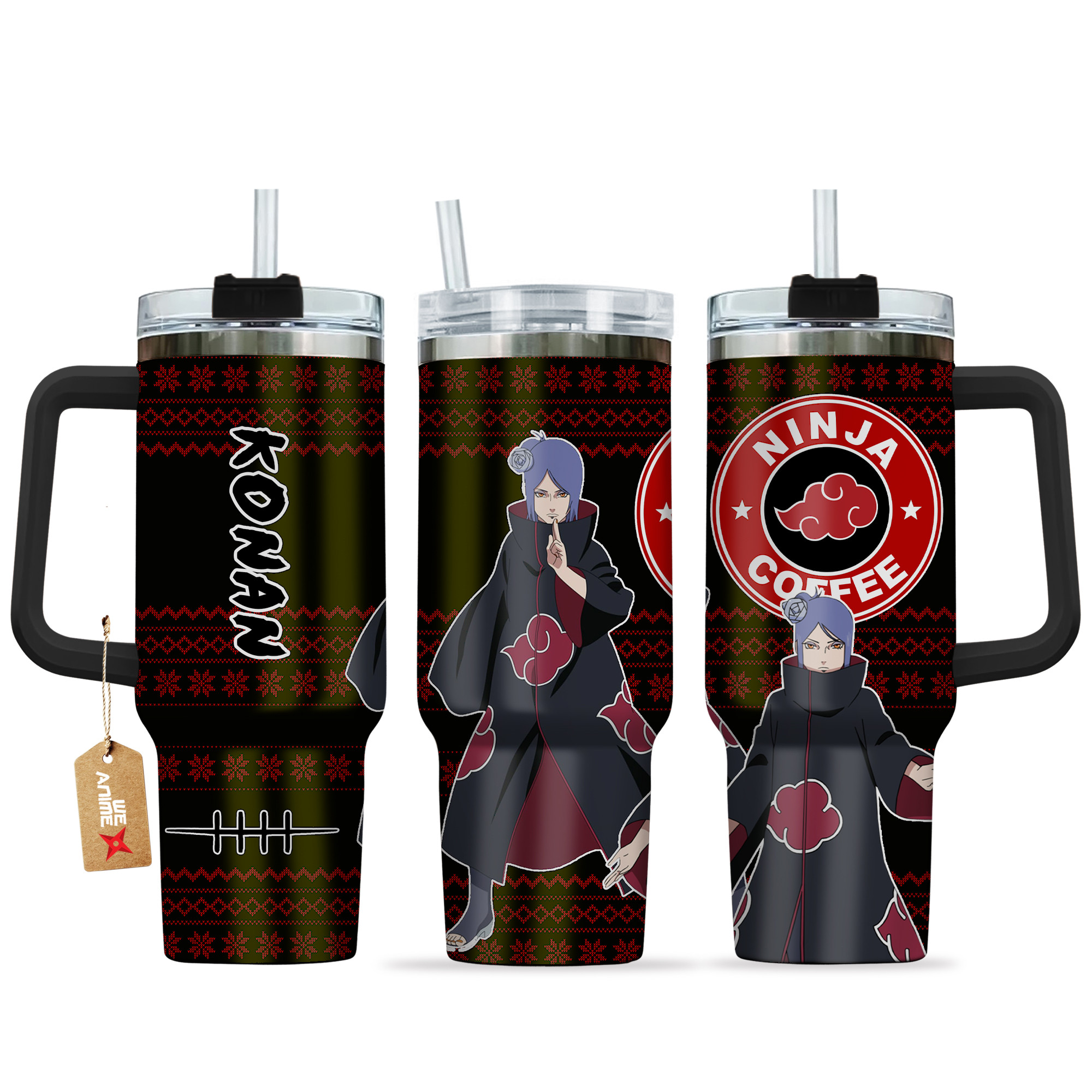Konan Naruto Anime Custom Stanley Quencher 40oz Stainless Steel Tumbler With Handle