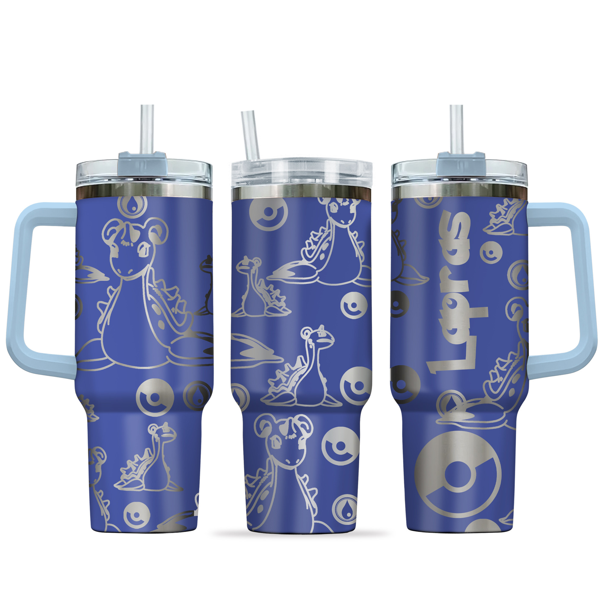 Lapras Pokemon Anime Custom Stanley Quencher 40oz Stainless Steel Tumbler With Handle