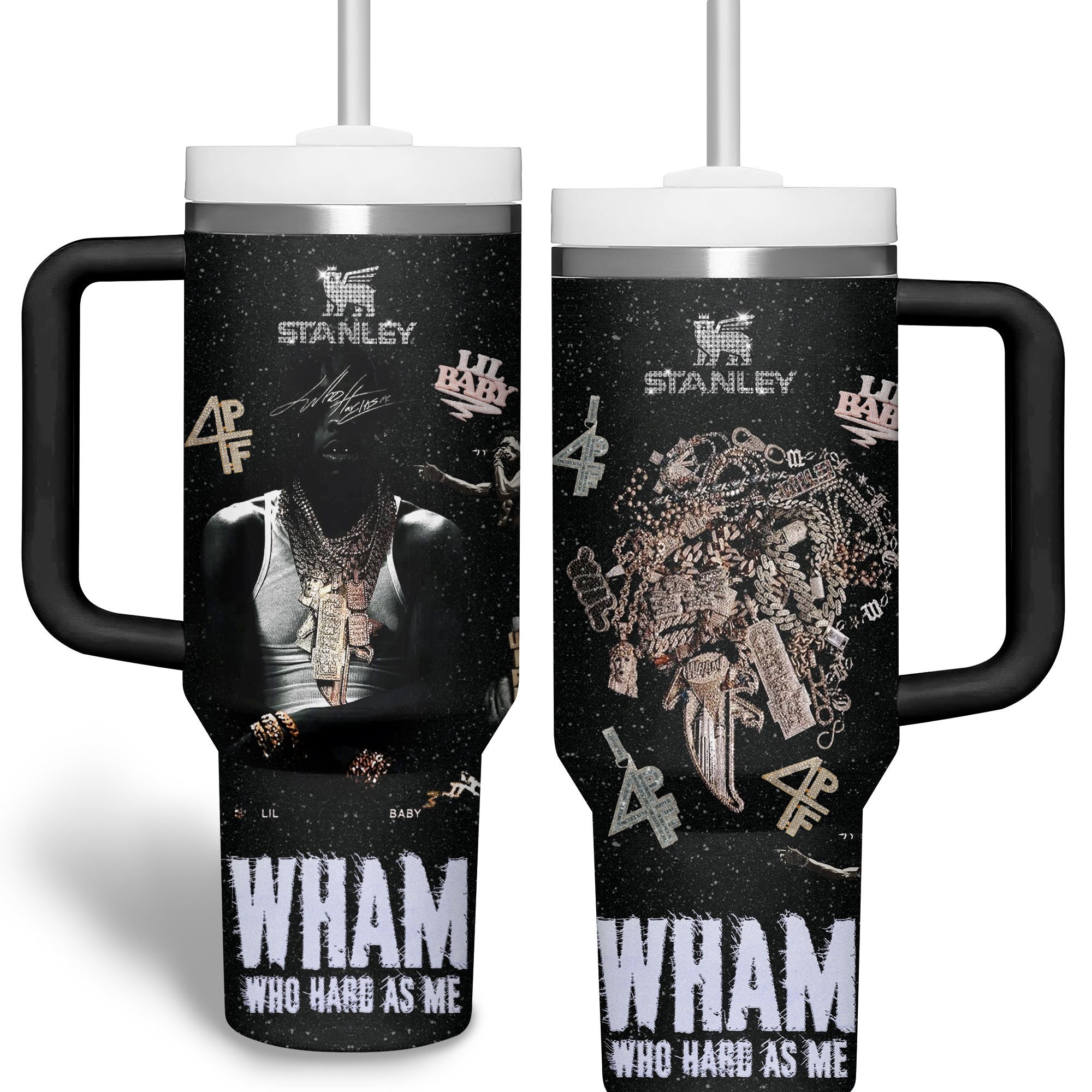 Lil Baby Music Custom Stanley Quencher 40oz Stainless Steel Tumbler With Handle