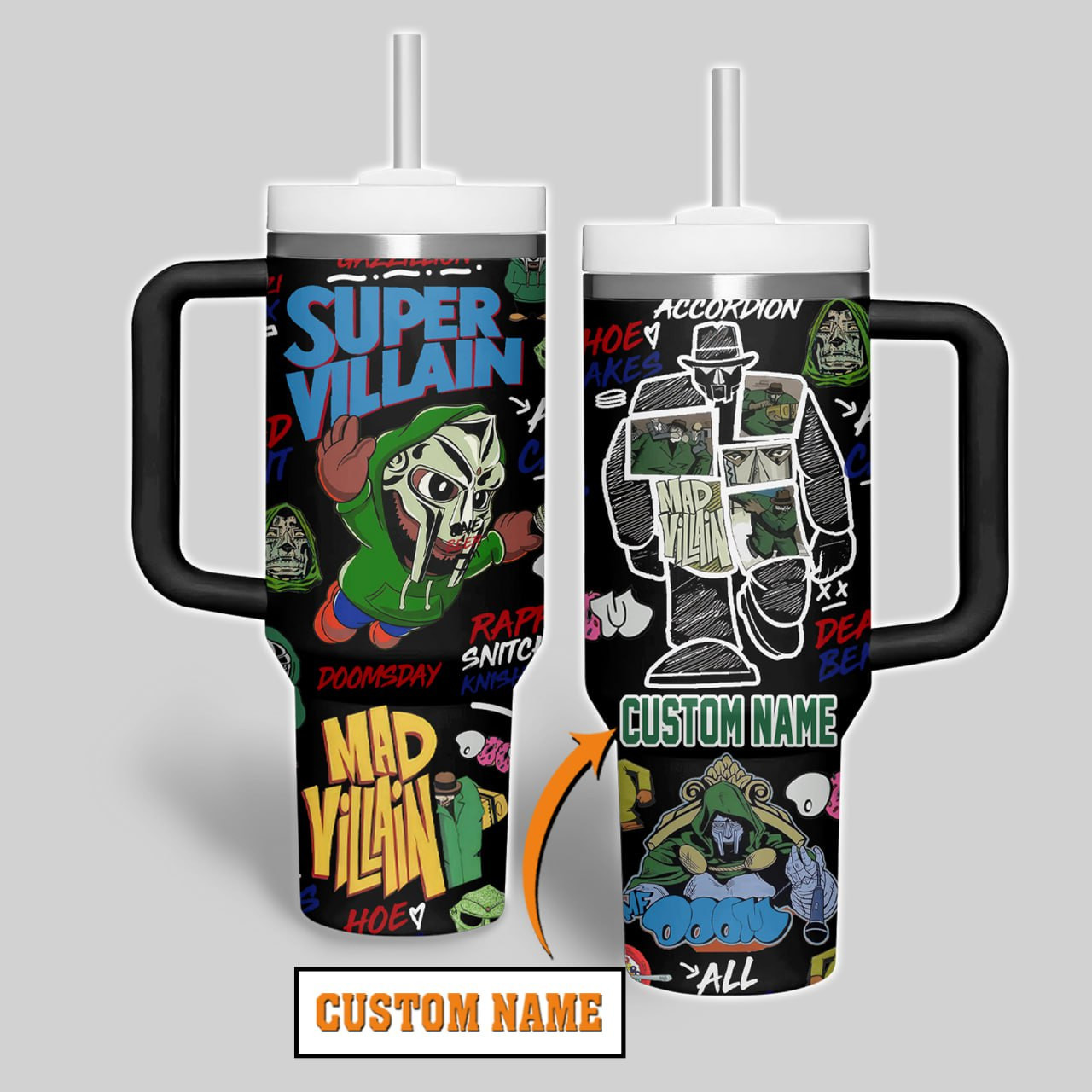Madvillain Music Custom Stanley Quencher 40oz Stainless Steel Tumbler With Handle