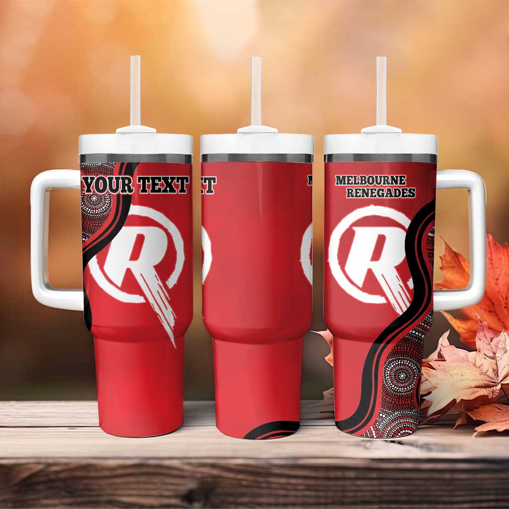 Melbourne Renegades Indigenous Art - Grunge Style Custom Stanley Quencher 40oz Stainless Steel Tumbler With Handle