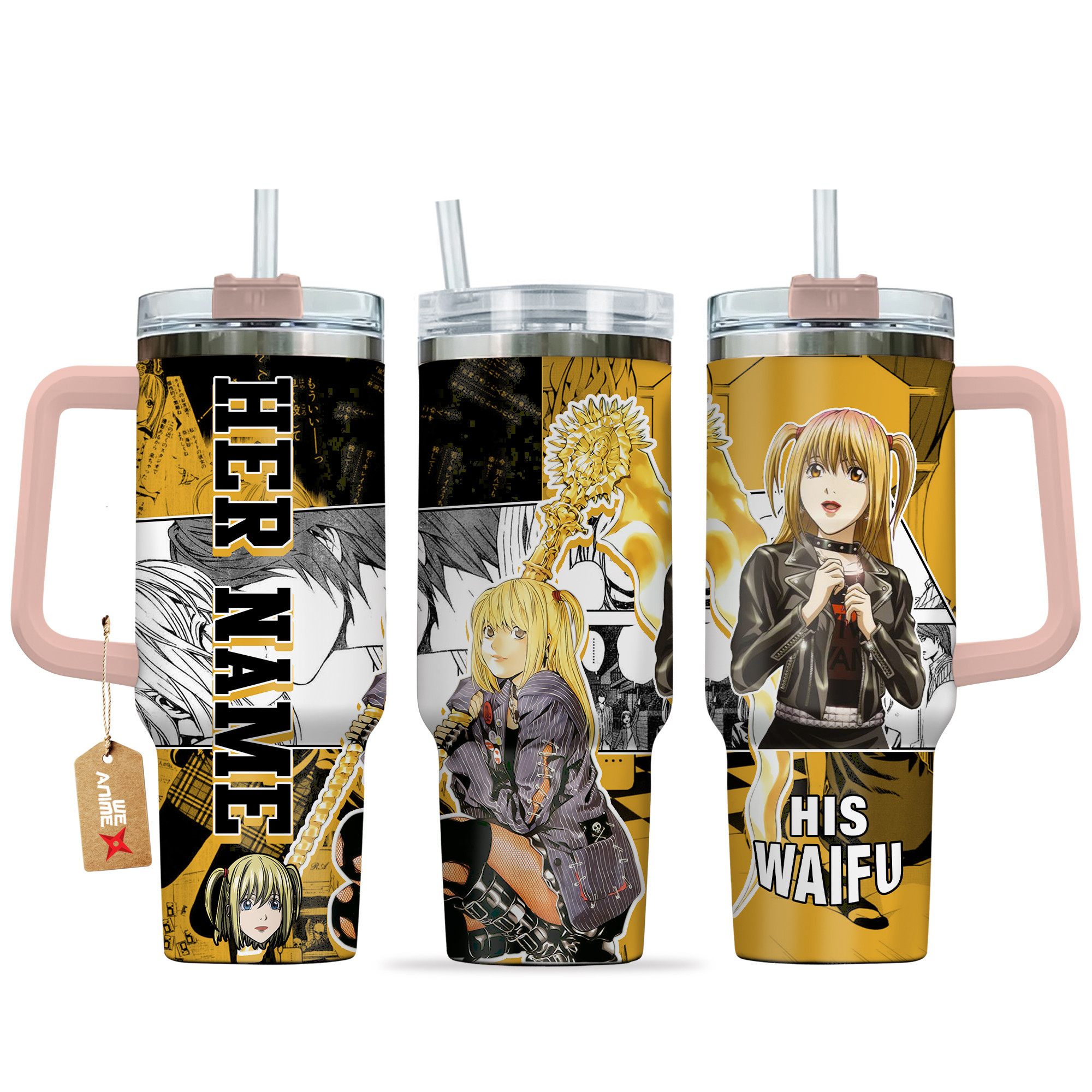 Misa Amane Death Note Anime Custom Stanley Quencher 40oz Stainless Steel Tumbler With Handle