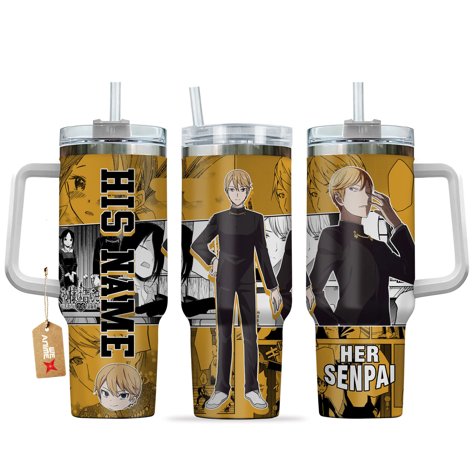 Miyuki Shirogane Kaguya-sama: Love Is War Anime Custom Stanley Quencher 40oz Stainless Steel Tumbler With Handle