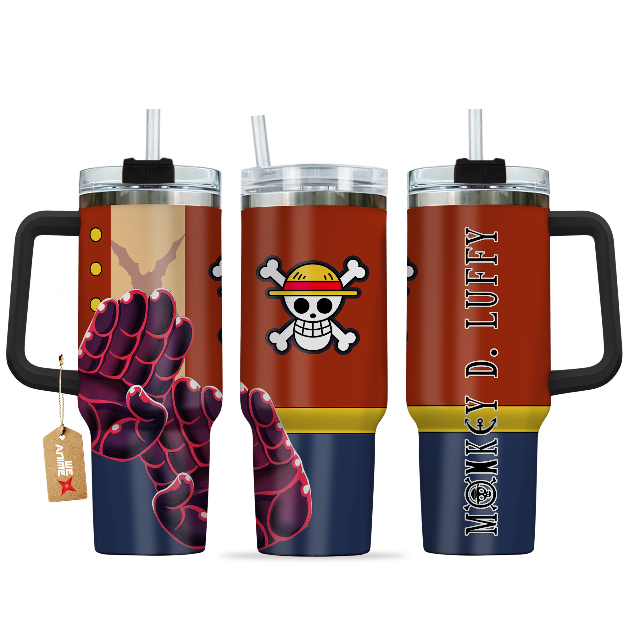 Monkey D. Luffy Gear 4 One Piece Anime Custom Stanley Quencher 40oz Stainless Steel Tumbler With Handle